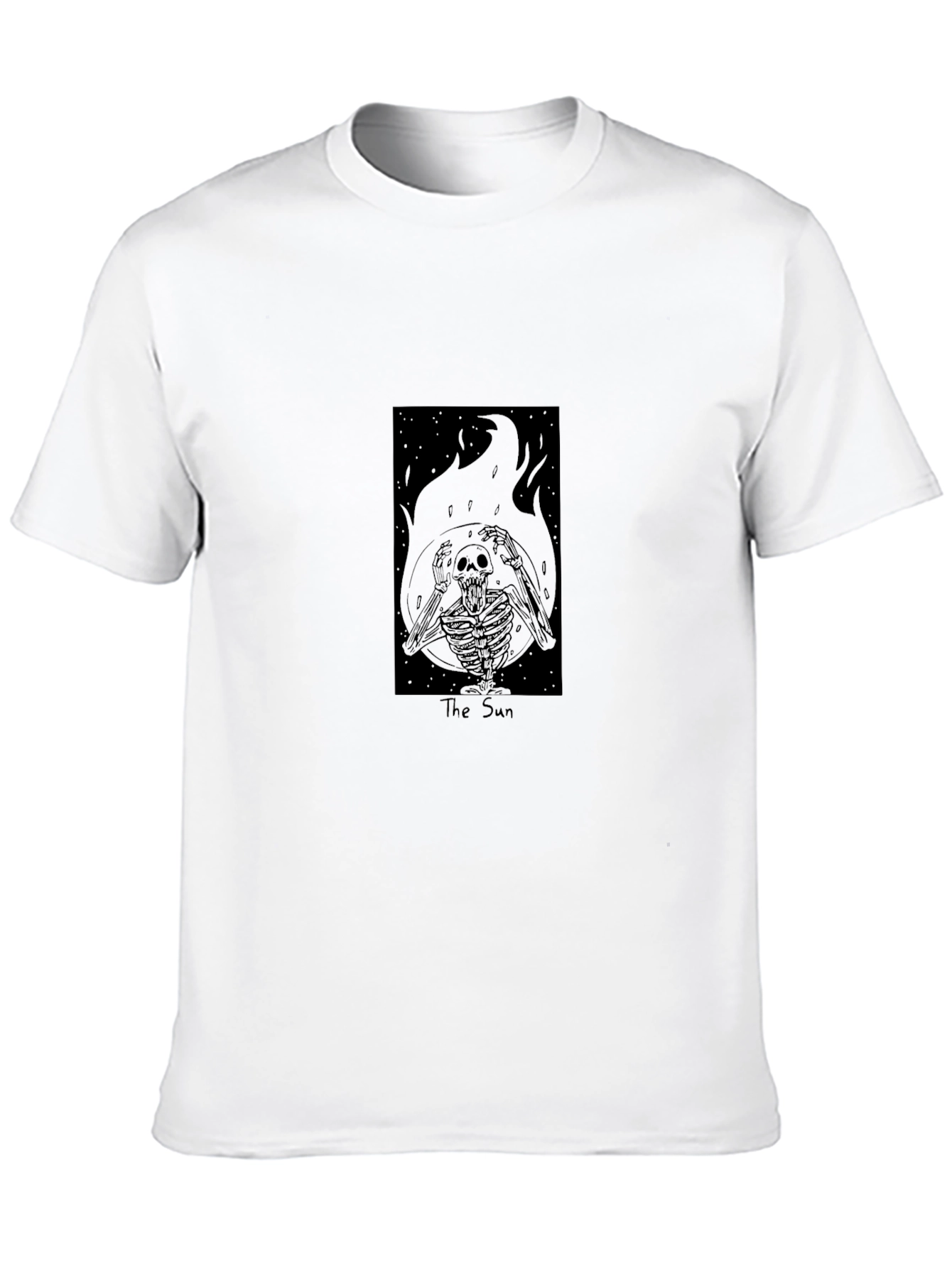 Black The Sun Tarot Card Skeleton Graphic T-Shirt - Black view 10