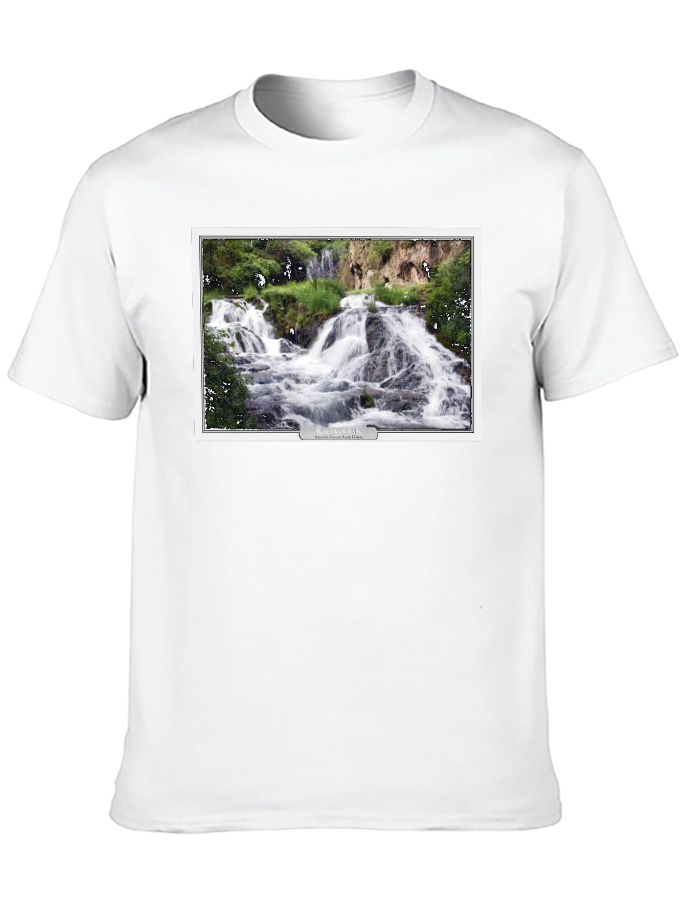 Black Black T-Shirt with Waterfall Graphic view 10