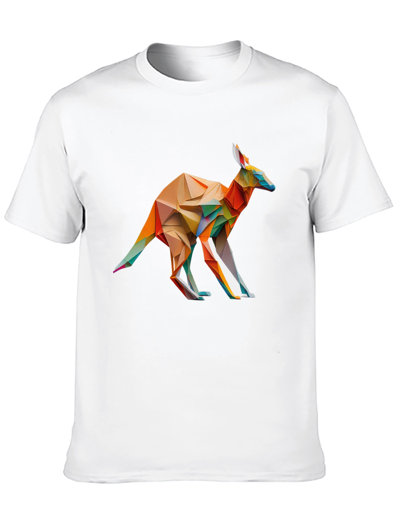 Black Geometric Kangaroo Graphic T-Shirt - Black view 10