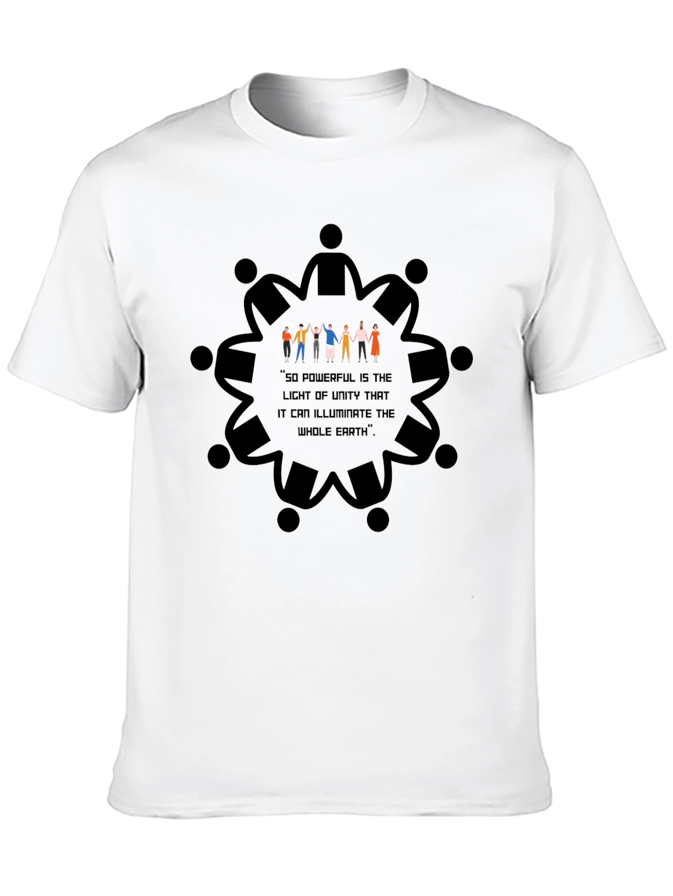 Black Unity Graphic Tee - Empowering Message T-Shirt view 10