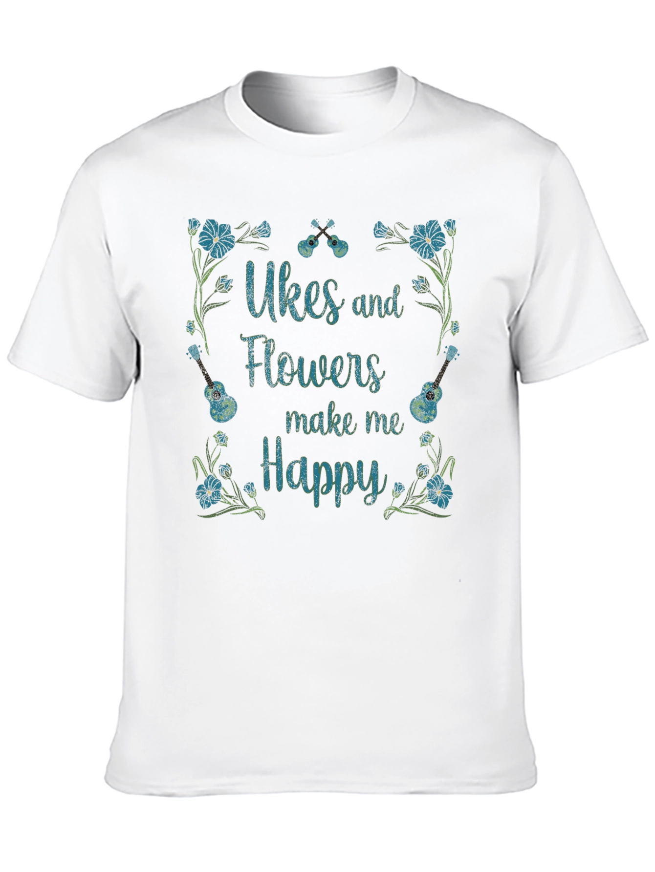 Black Ukes & Flowers Graphic T-Shirt - Make Me Happy! view 10