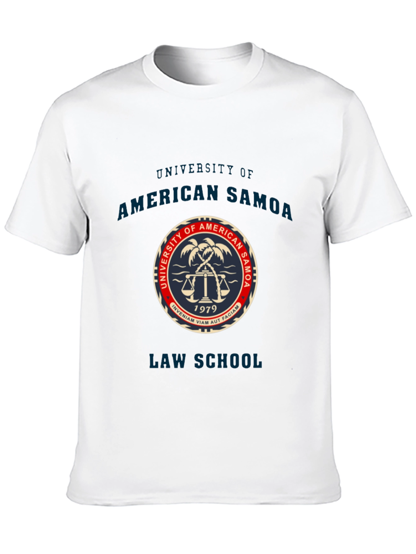 Black American Samoa Law School T-Shirt view 10