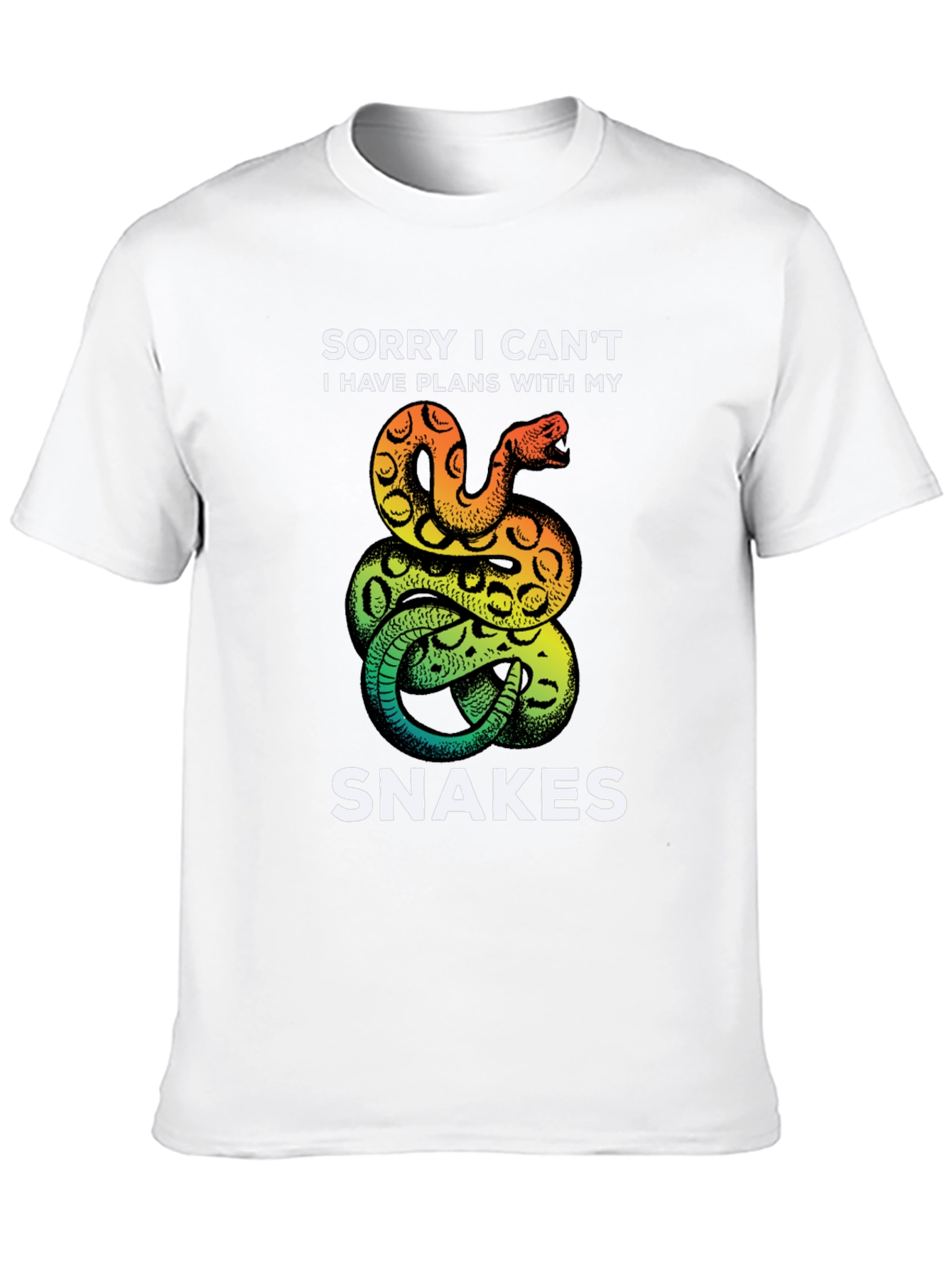 Black Funny Snake T-Shirt: Sorry I Can't, Snake Lover Tee view 10