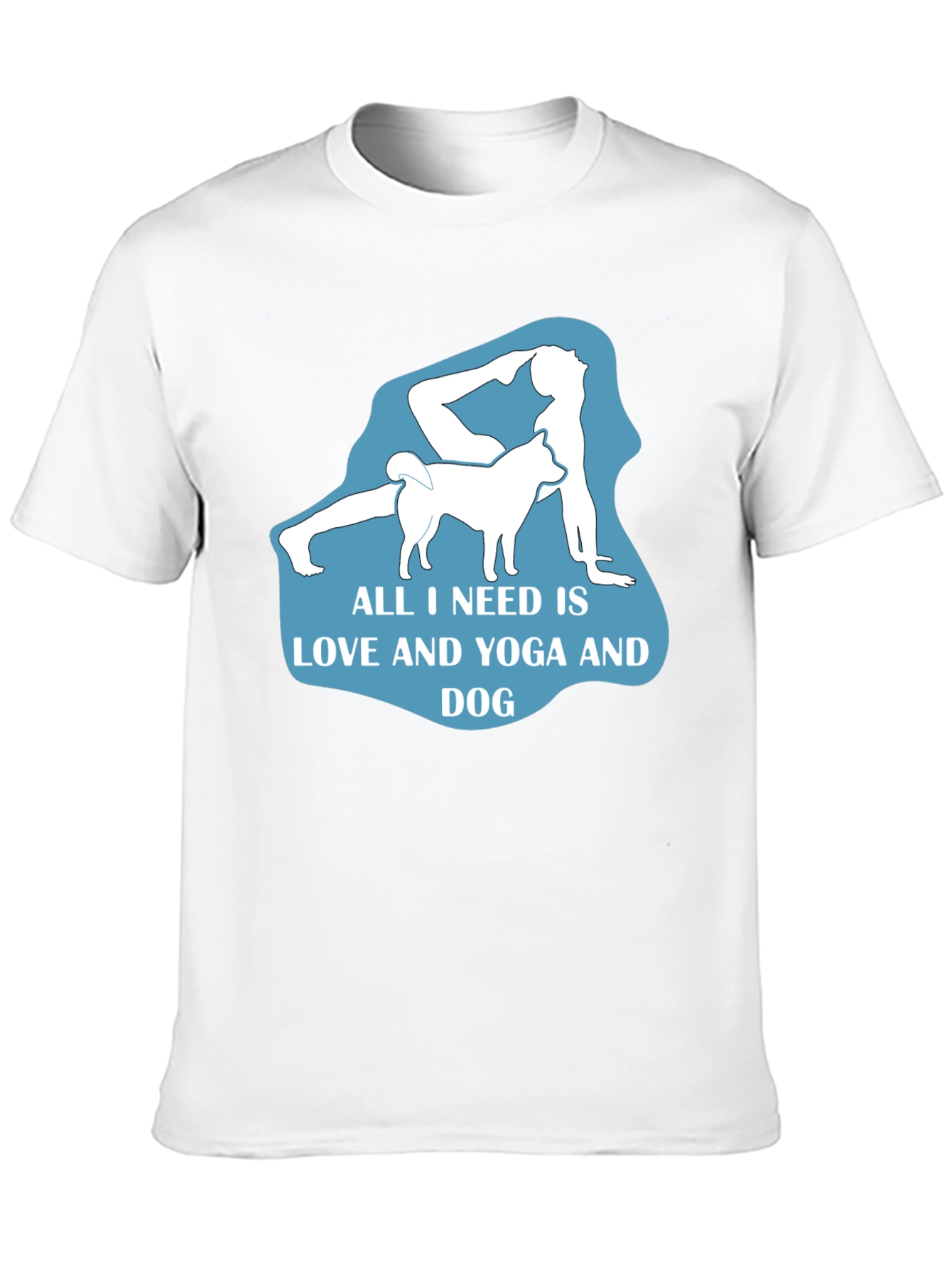 Black Yoga and Dog Lover T-Shirt - Black Cotton Tee view 10