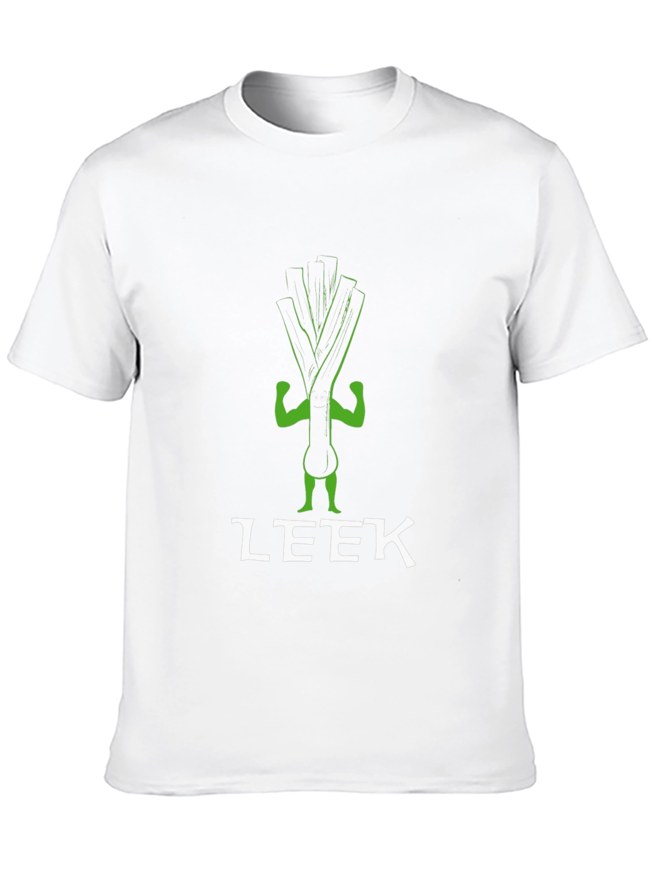 Black Funny Leek Cartoon T-Shirt view 10