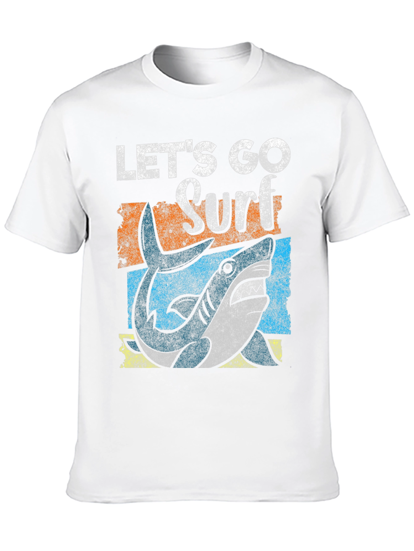 Black Let's Go Surf Shark Graphic Tee - Black view 10