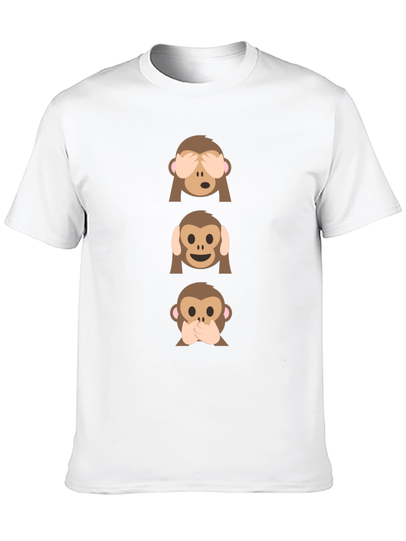 Black Hear See Speak No Evil Monkey Emoji Graphic Tee view 10