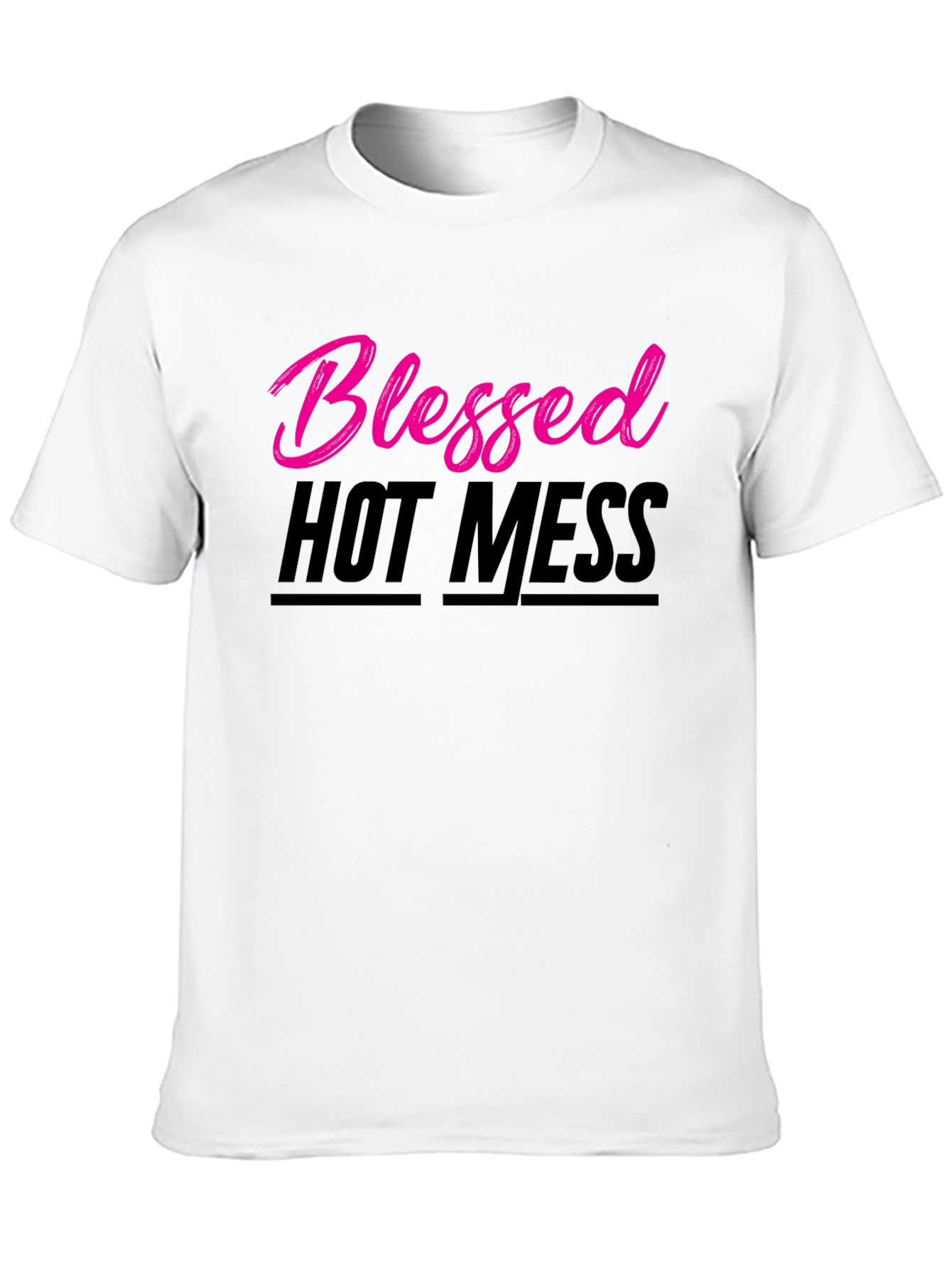 Black Blessed Hot Mess T-Shirt - Trendy Graphic Tee view 10