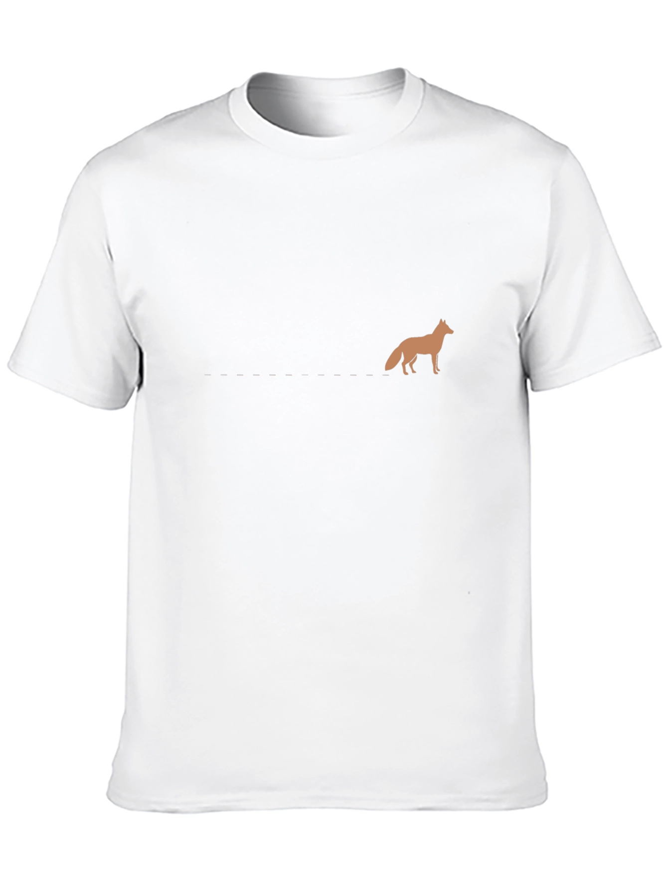 Black Minimalist Fox Graphic Black T-Shirt view 10
