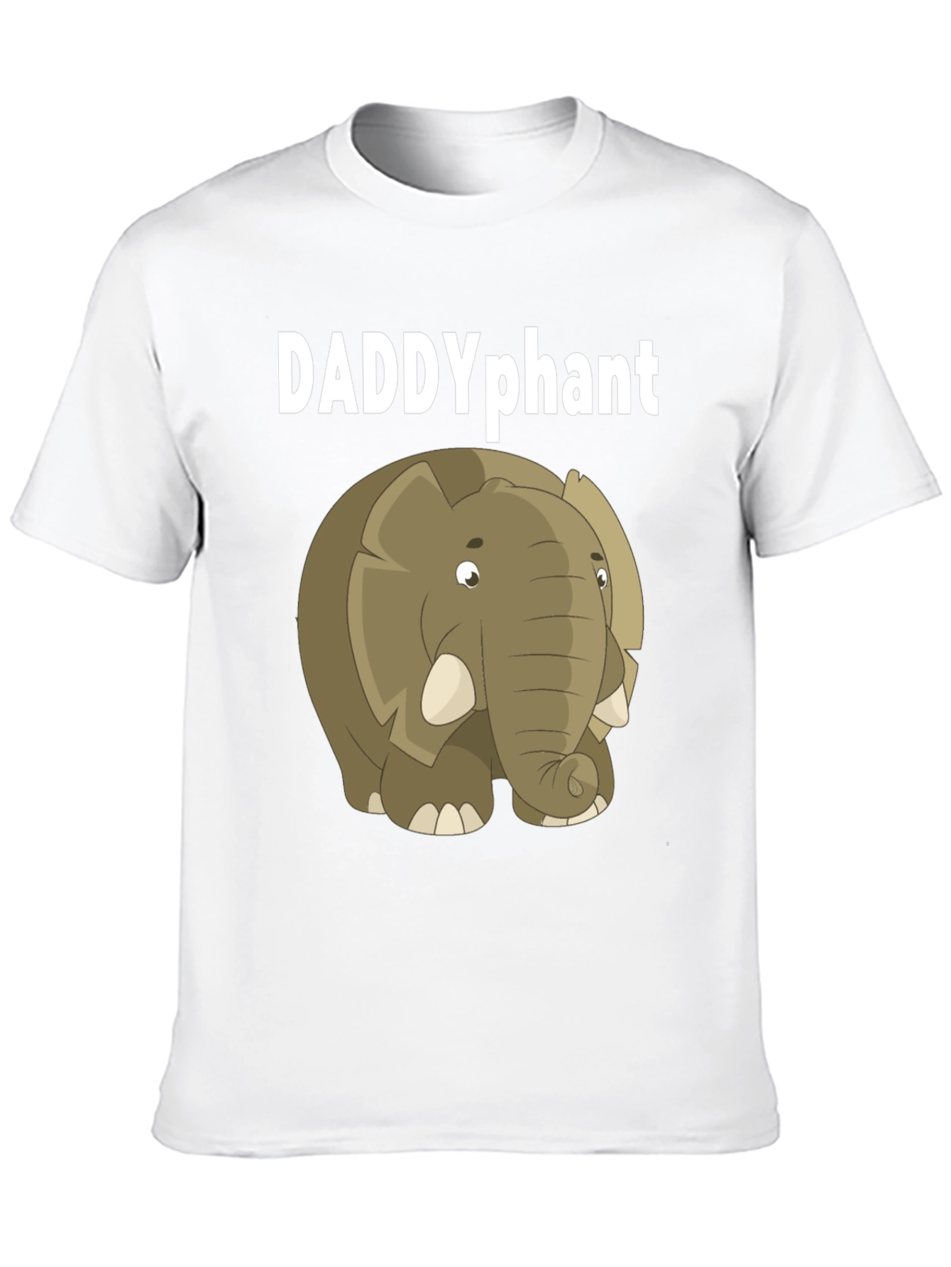 Black DADDYphant Elephant Cartoon Black T-Shirt view 10