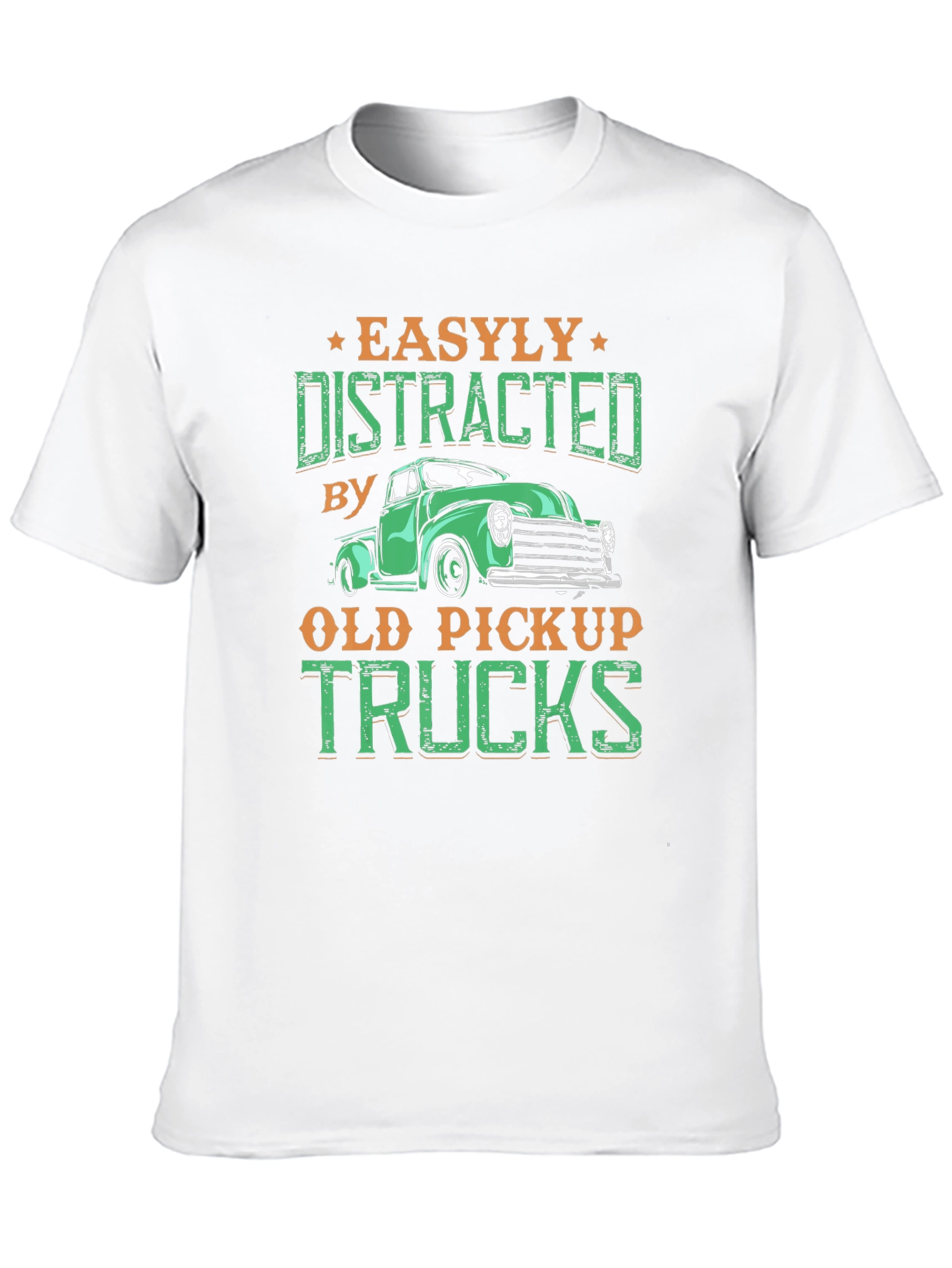 Black Easily Distracted Old Pickup Trucks Graphic Tee view 10