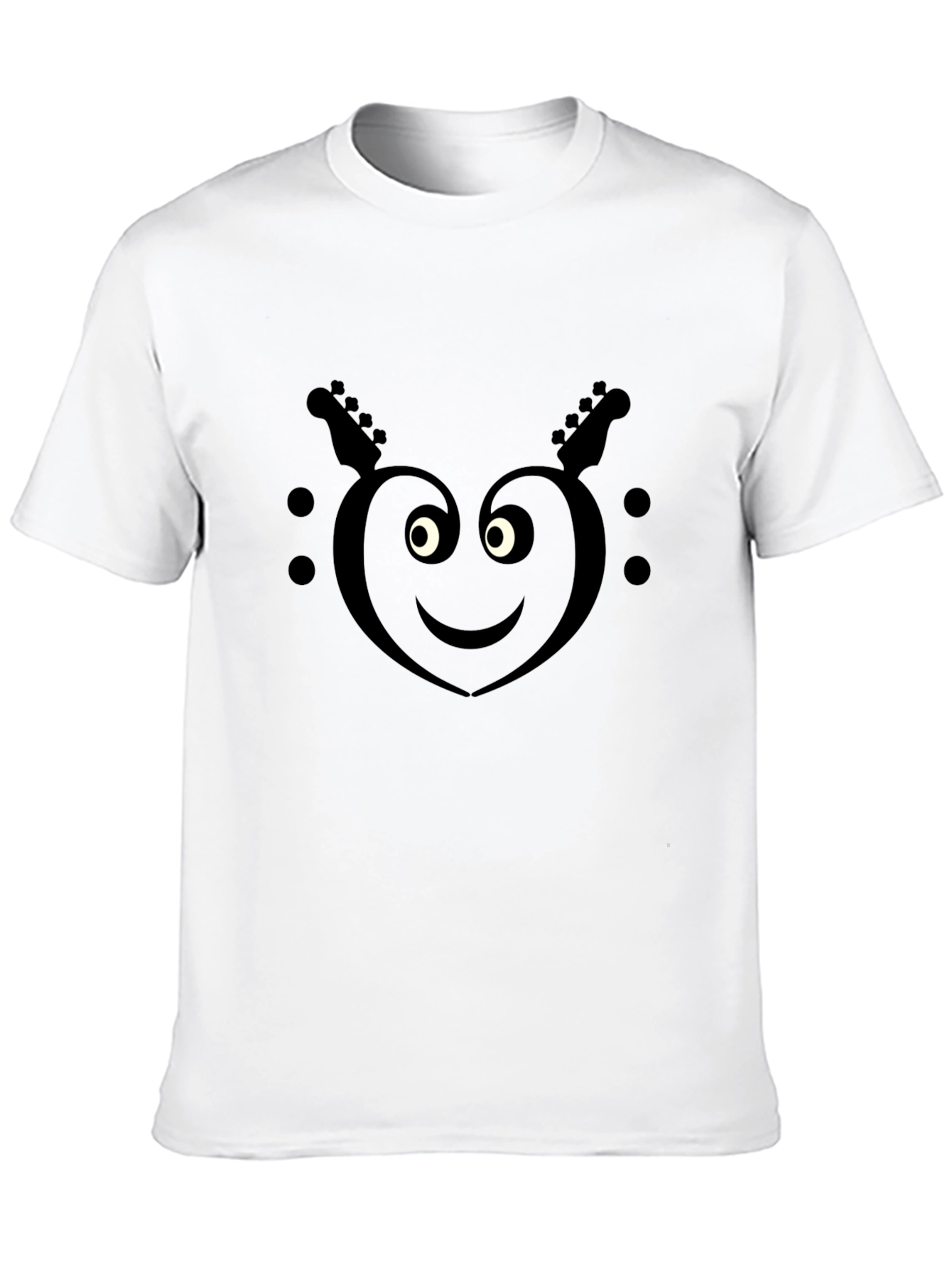Black Heart Guitar Smile Black T-Shirt view 10