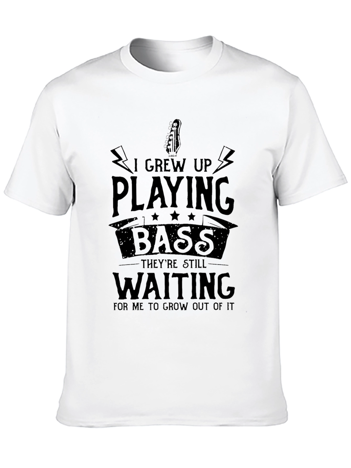 Black Bass Guitar Player T-Shirt: I Grew Up Playing Bass view 10