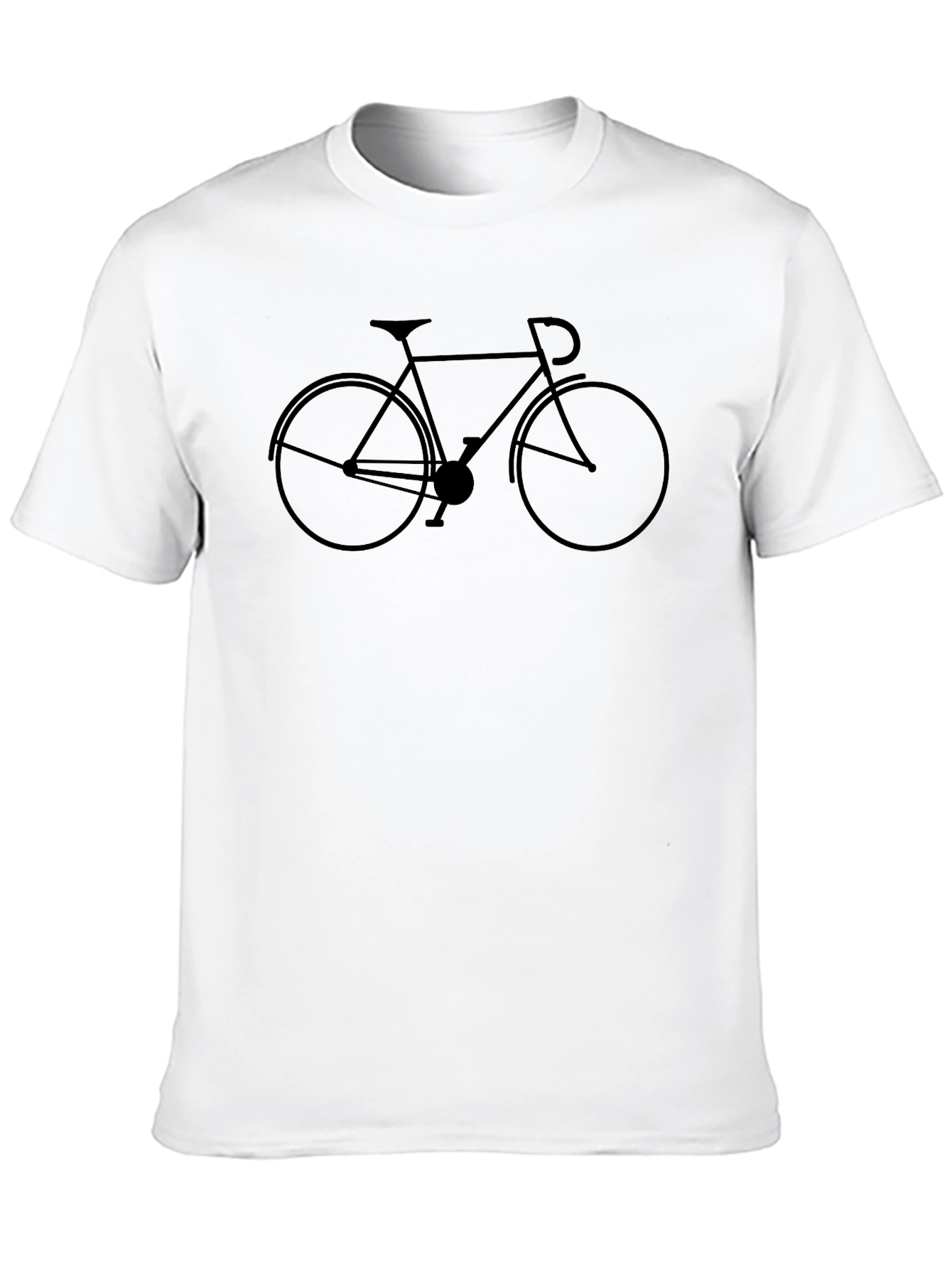 Black Men's Black T-Shirt with Bicycle Graphic view 10