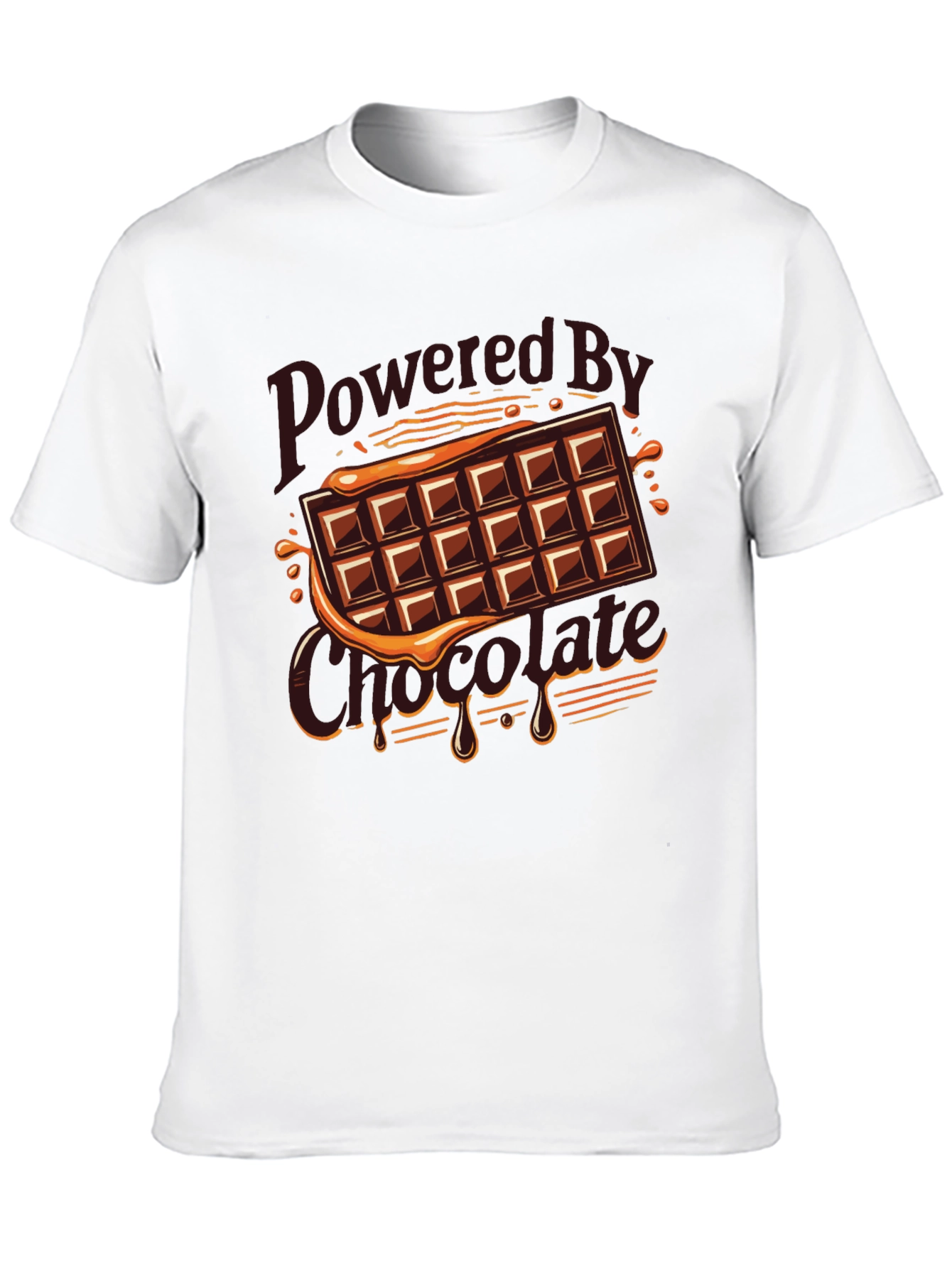 Black Powered By Chocolate Graphic Tee view 10