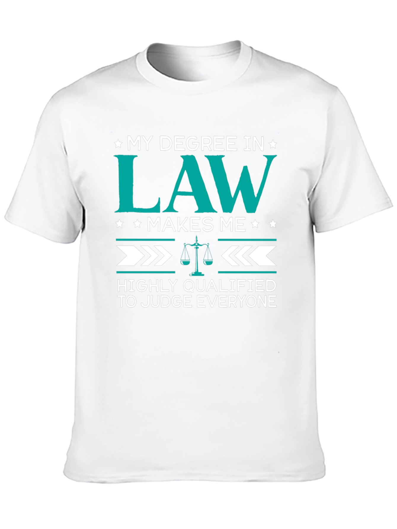 Black Law Degree Humor T-Shirt - Judge Everyone view 10