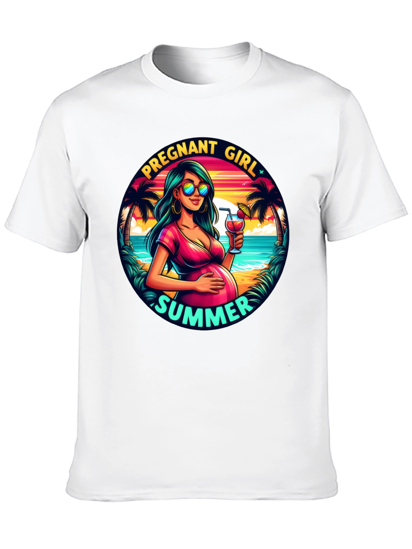 Black Pregnant Girl Summer Graphic T-Shirt view 10
