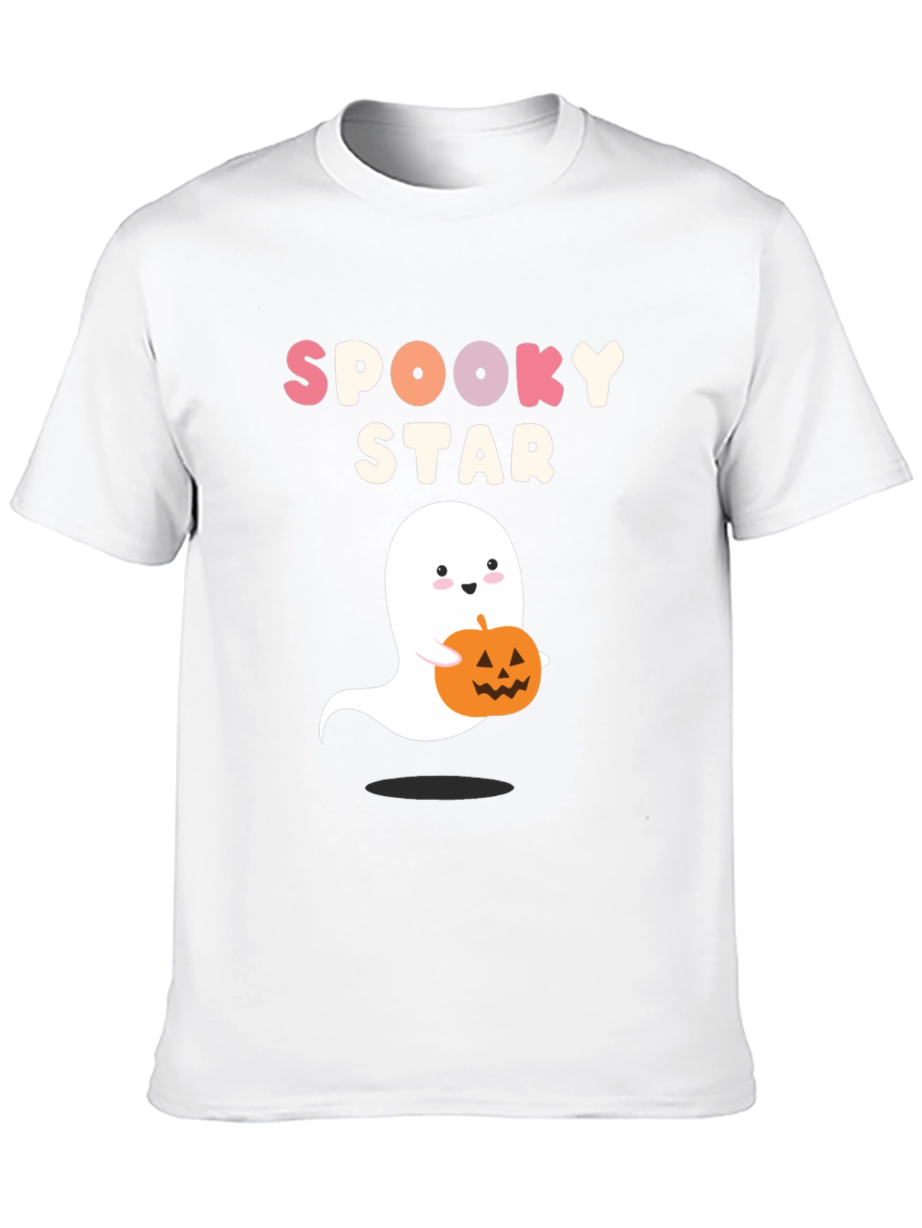 Black Spooky Star Ghost & Pumpkin Graphic Tee view 10