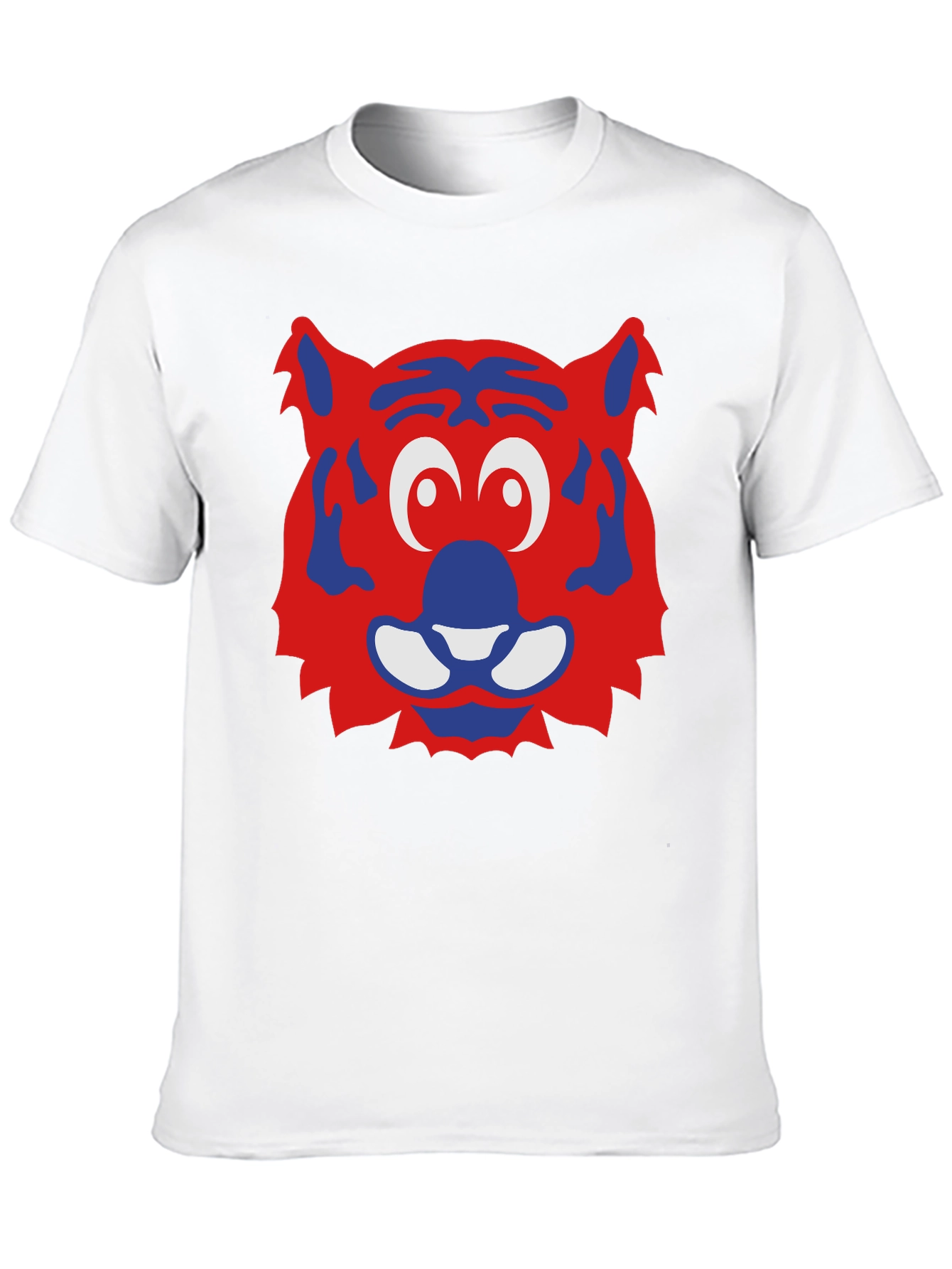 Black Fun Cartoon Tiger Face Graphic Tee - Black view 10