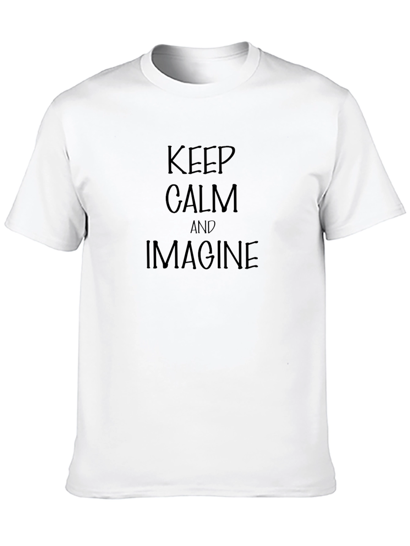 Black Keep Calm & Imagine T-Shirt - Relaxed Fit view 10