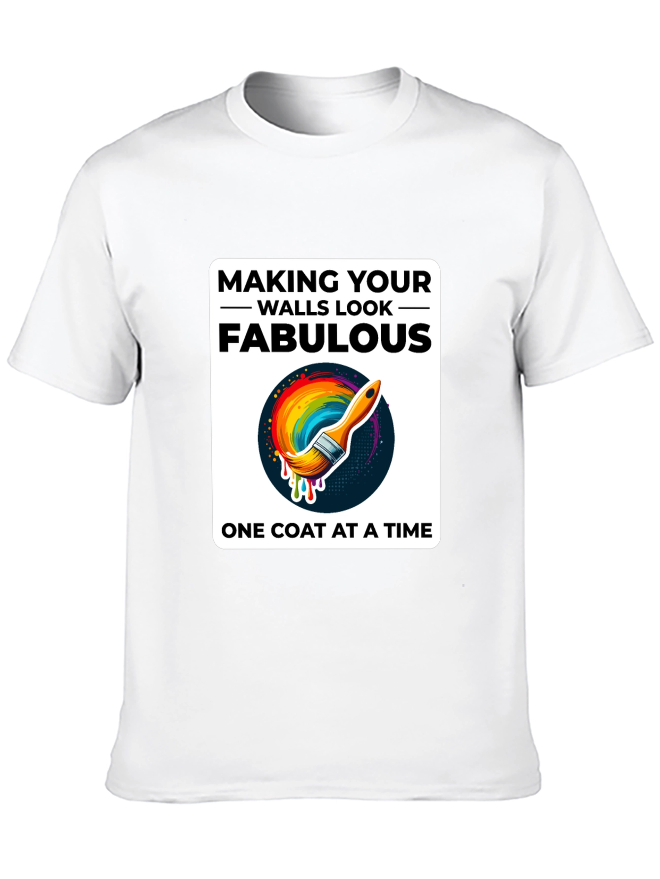 Black Fabulous Walls T-Shirt, Painting Design view 10