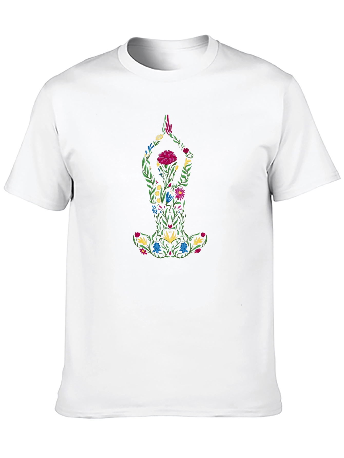 Black Floral Yoga Pose Graphic Tee - Unisex view 10