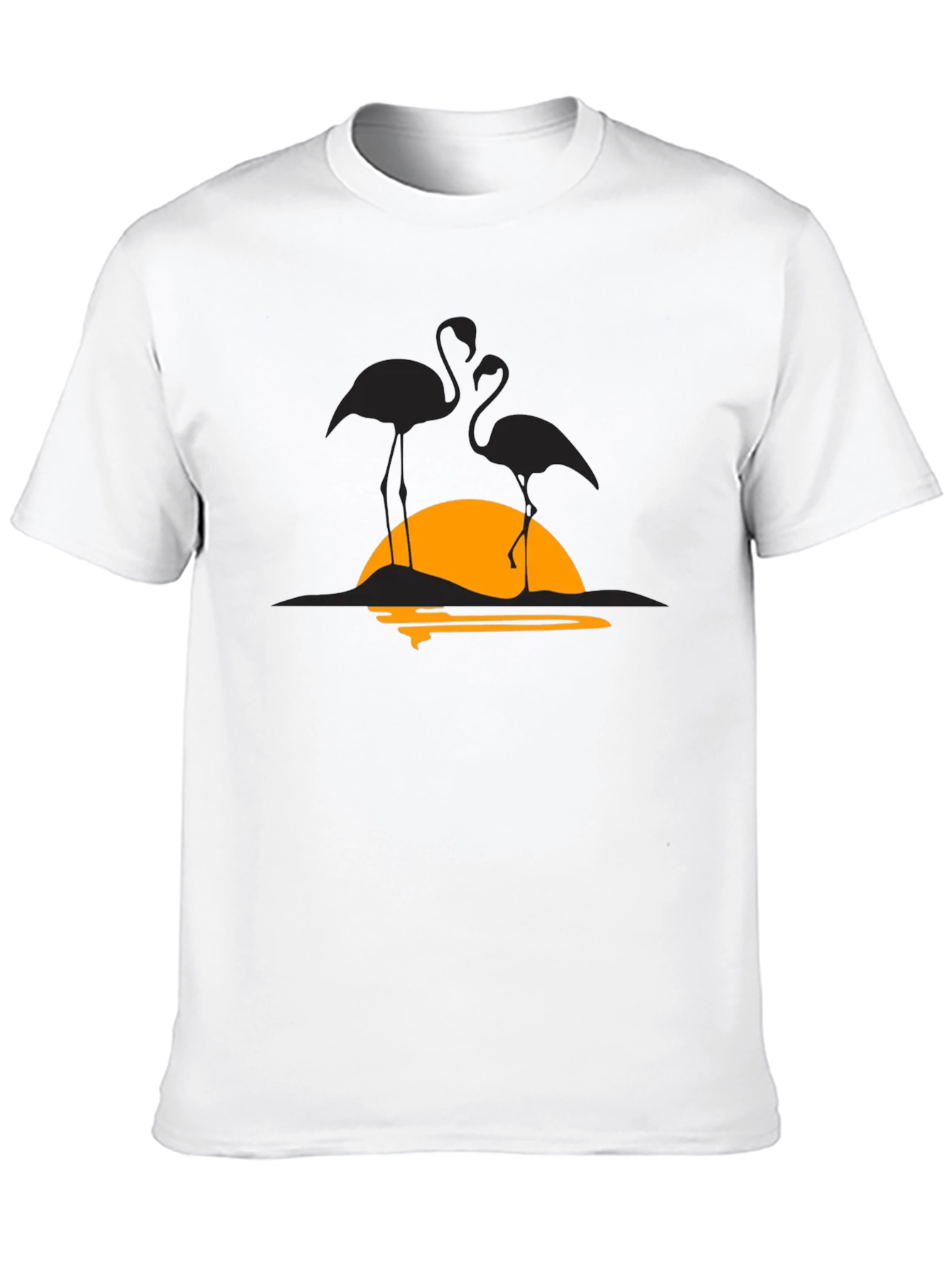 Black Flamingo Sunset Graphic Tee - Black view 10