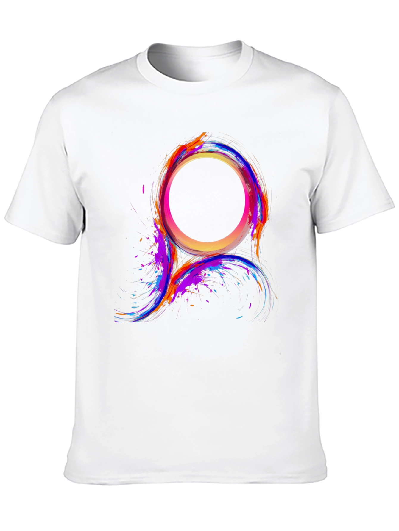 Black Abstract Color Burst Circle T-Shirt view 10