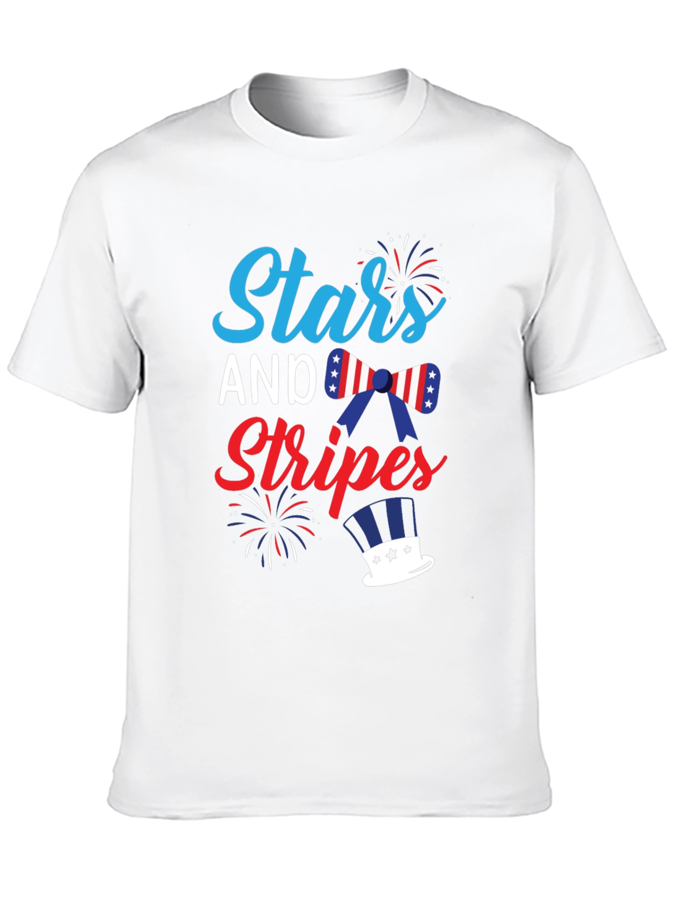 Black Stars and Stripes Patriotic Graphic T-Shirt view 10