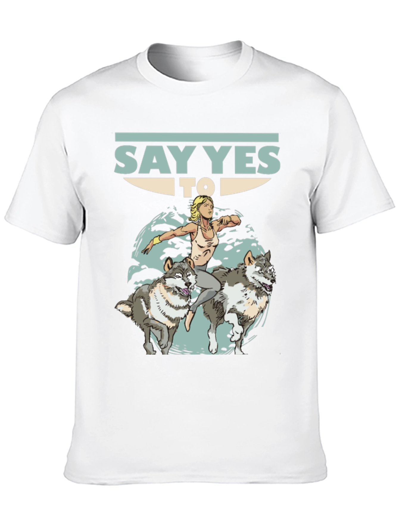 Black Say Yes To Wolves Graphic Tee - Unisex Black T-Shirt view 10
