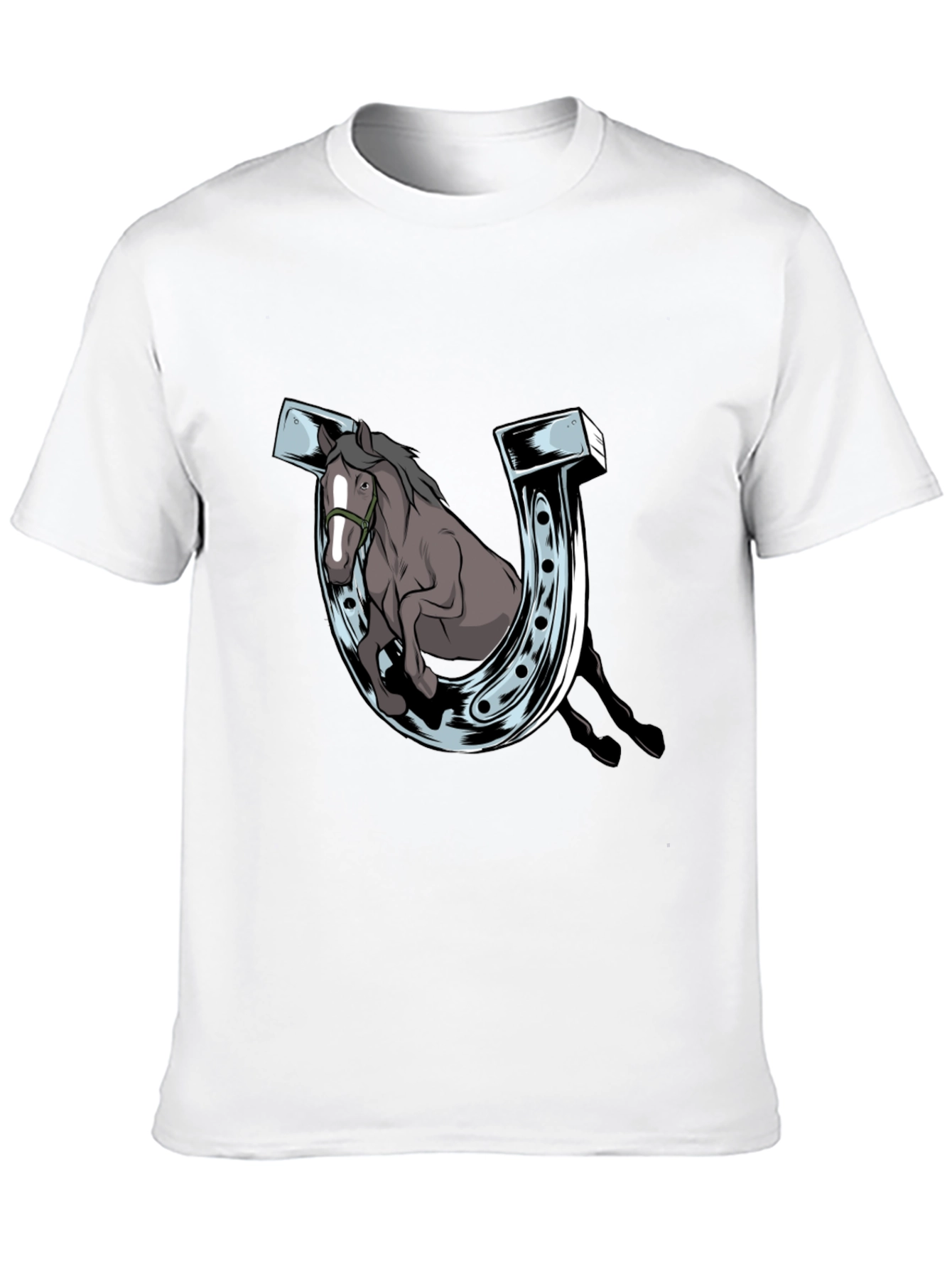 Black Horse and Horseshoe Graphic Tee view 10