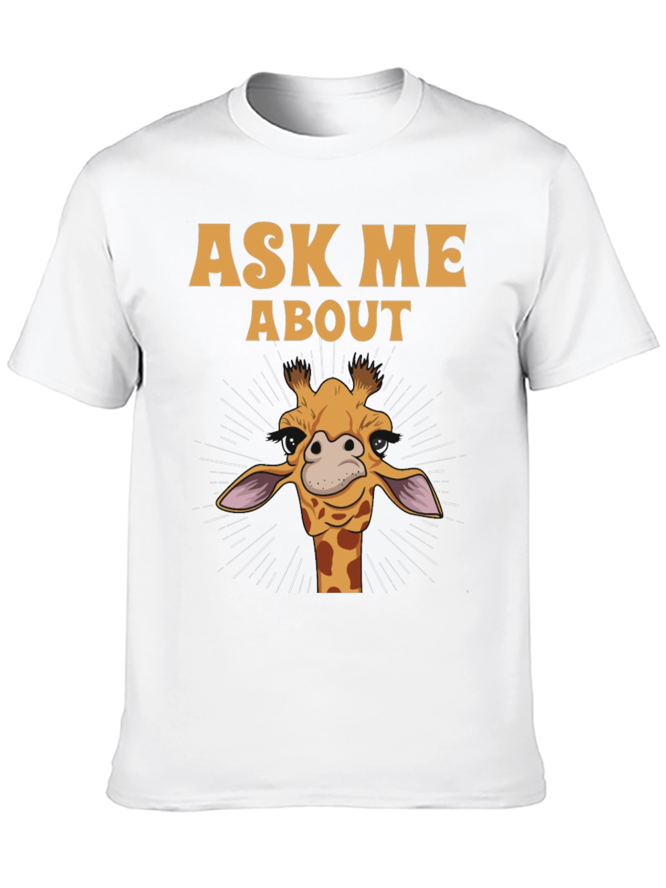 Black Funny Giraffe Ask Me About T-Shirt view 10