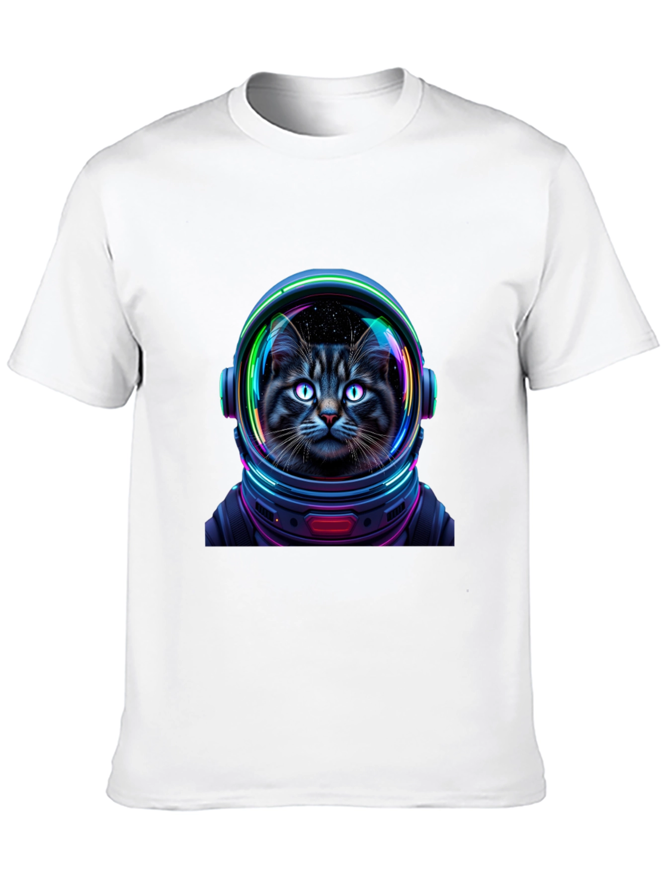 Black Cat Astronaut Graphic T-Shirt - Unisex Black Tee view 10