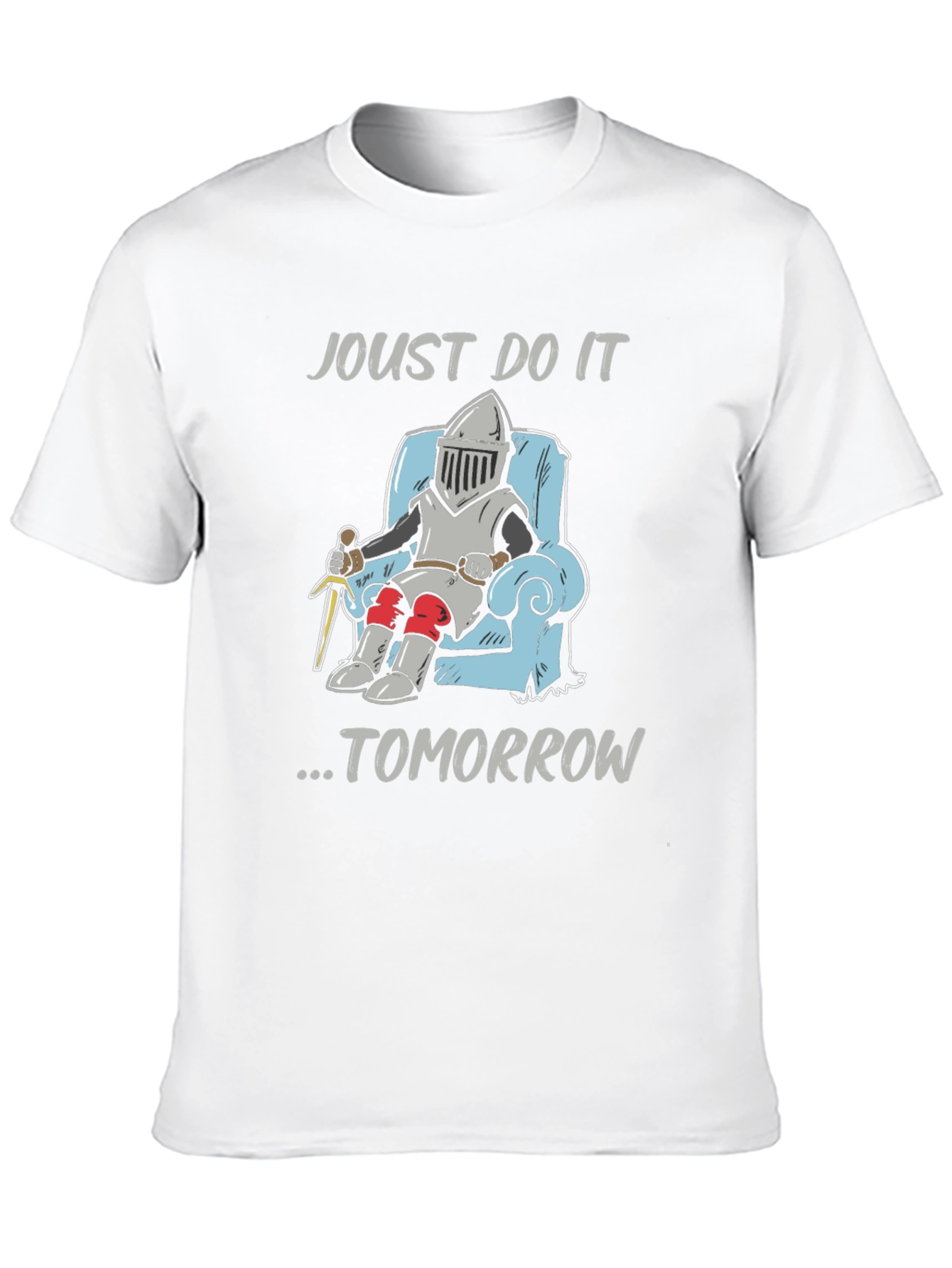 Black Joust Do It Tomorrow Funny Knight T-Shirt view 10