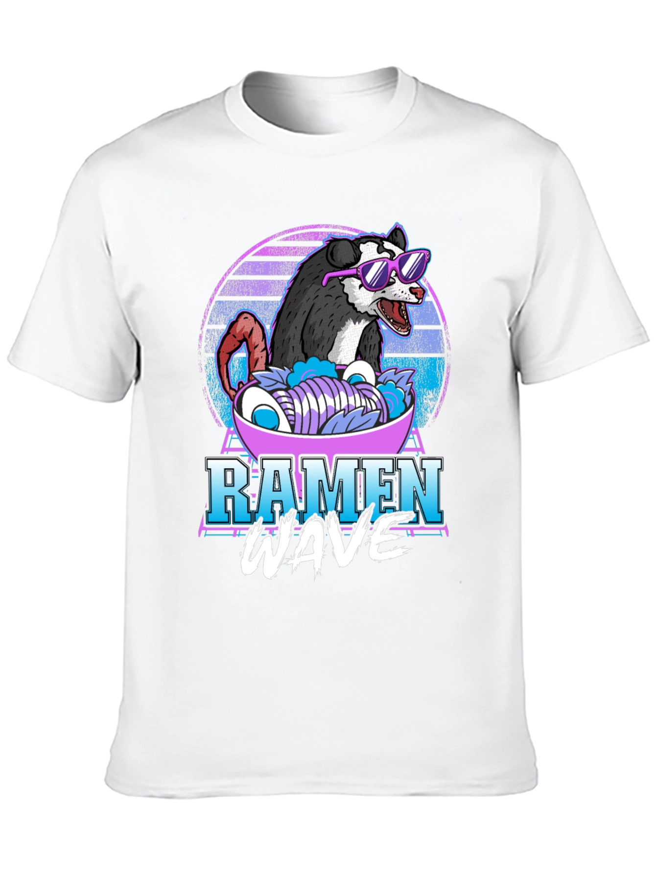 Black Ramen Wave Opossum T-Shirt view 10