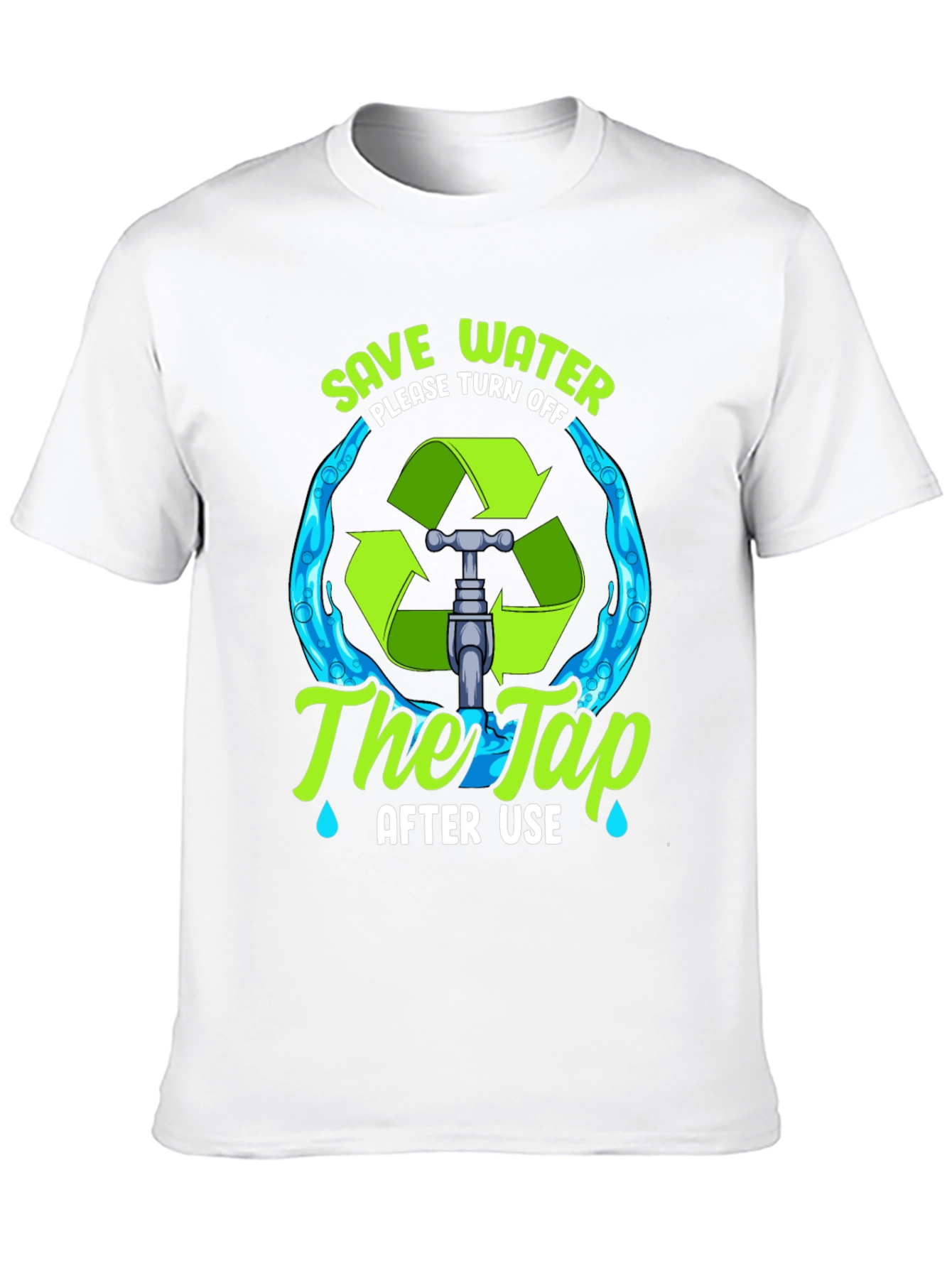 Black Save Water T-Shirt: Eco-Friendly Design view 10