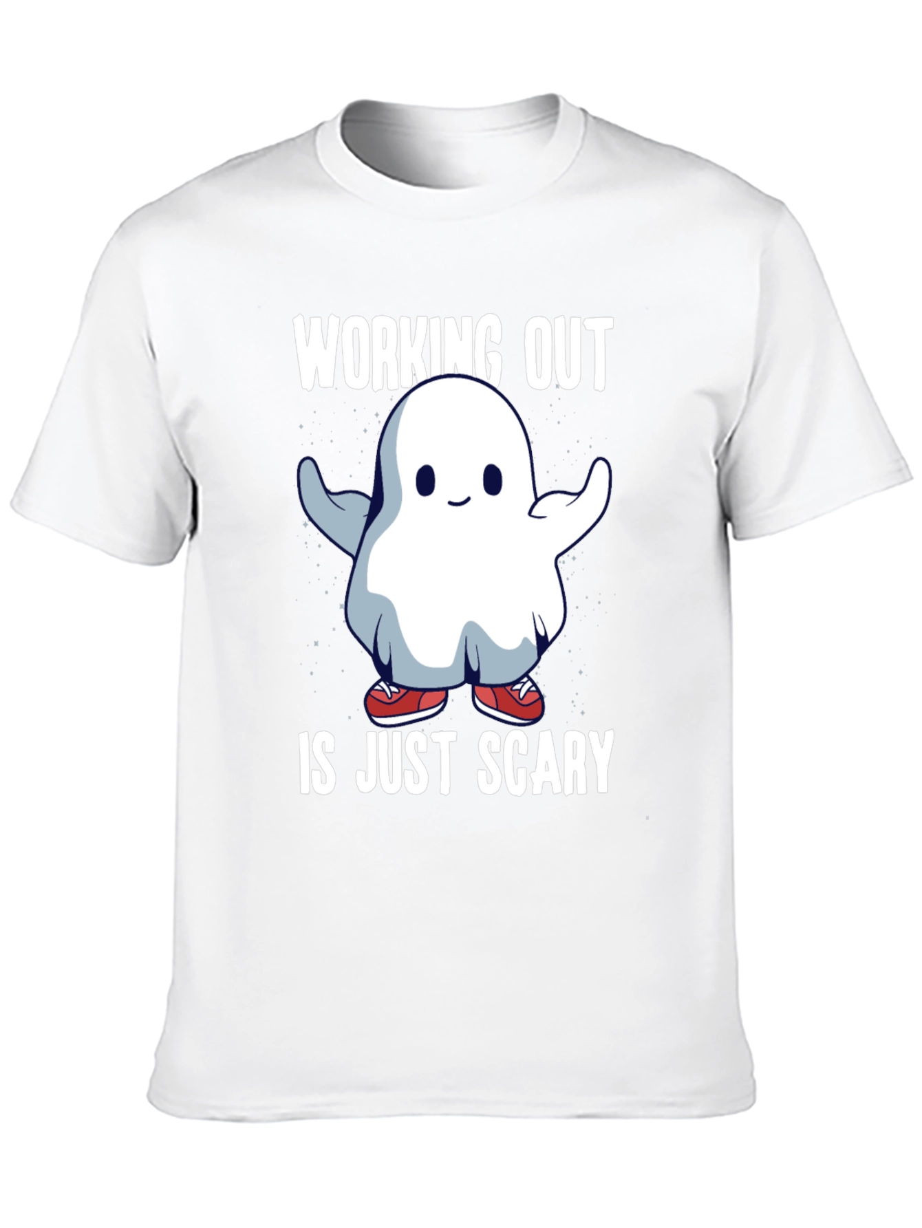 Black Workout Ghost T-Shirt - Scary Gym Humor Tee view 10