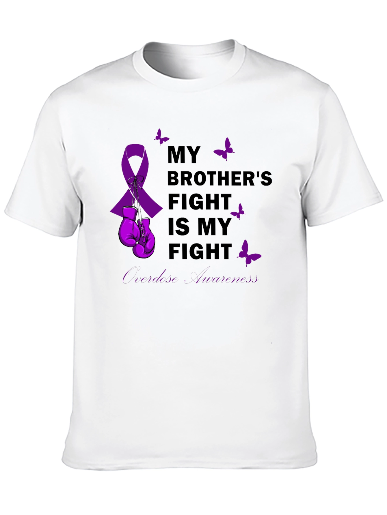 Black Brother's Fight Awareness Ribbon T-Shirt view 10