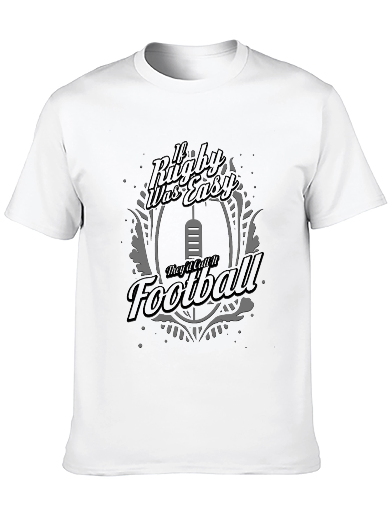 Black Rugby vs Football Graphic T-Shirt view 10