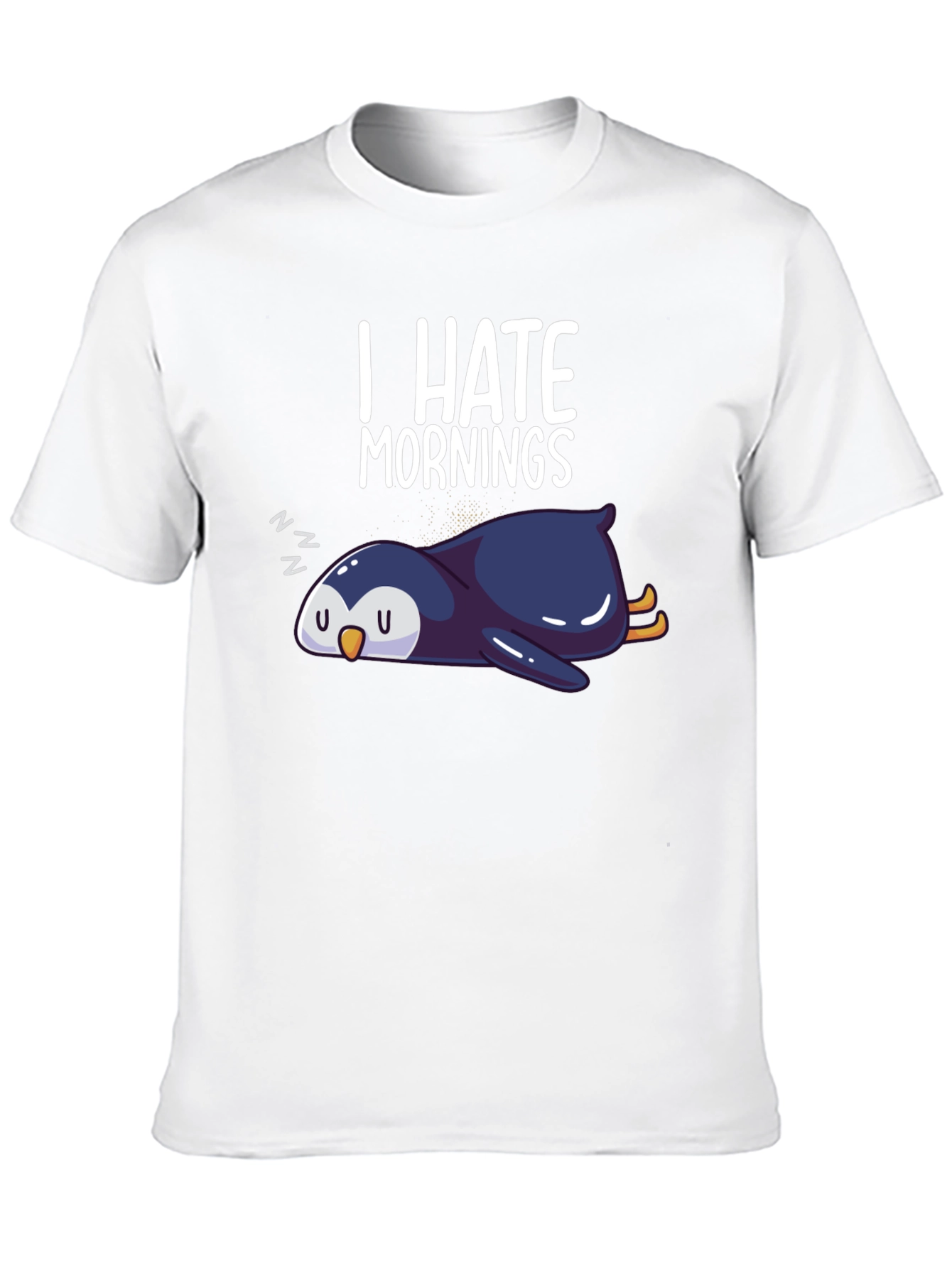 Black I Hate Mornings Penguin Graphic Tee - Black view 10