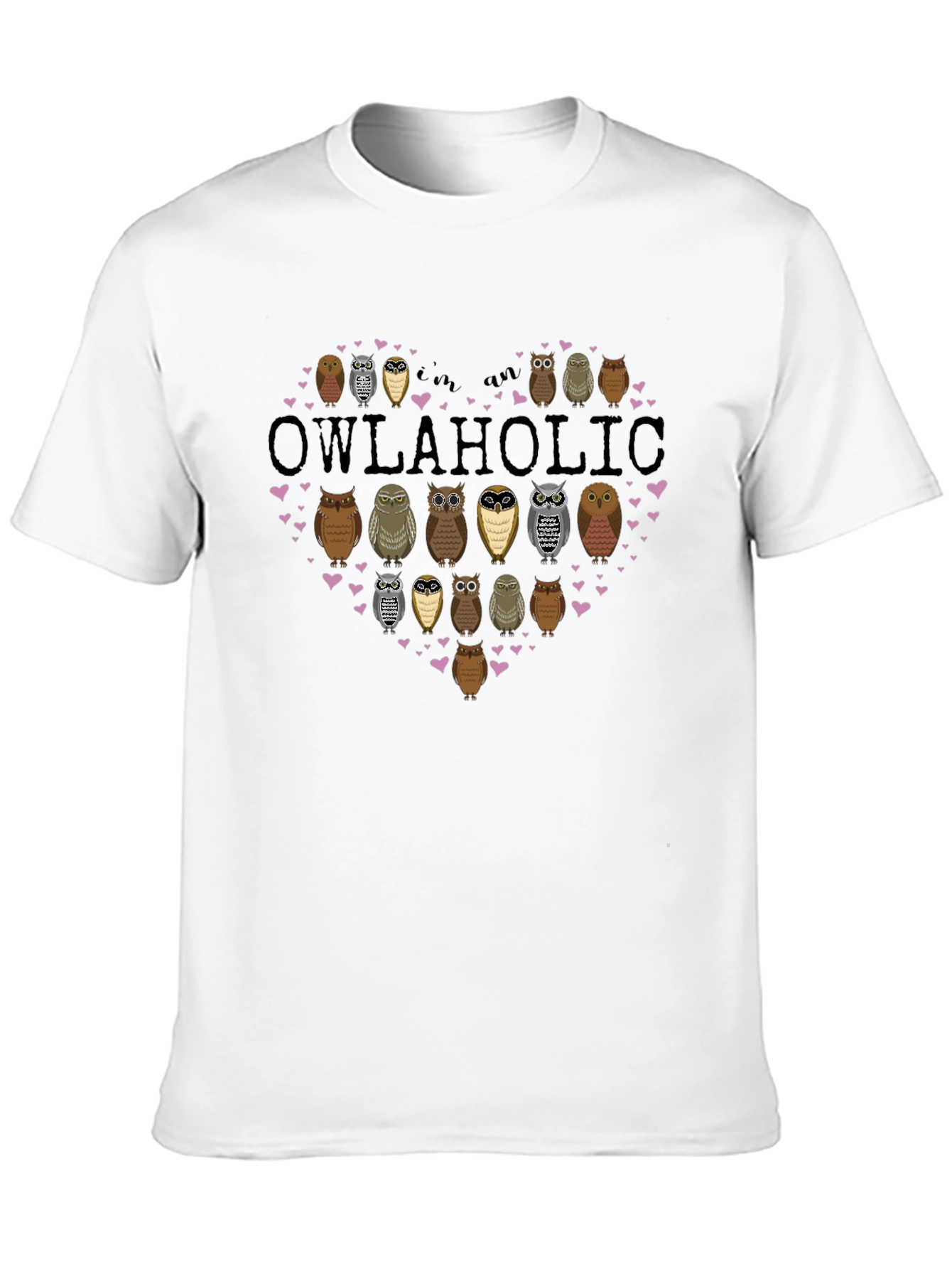 Black Owlaholic T-Shirt - Owl Lover Gift view 10