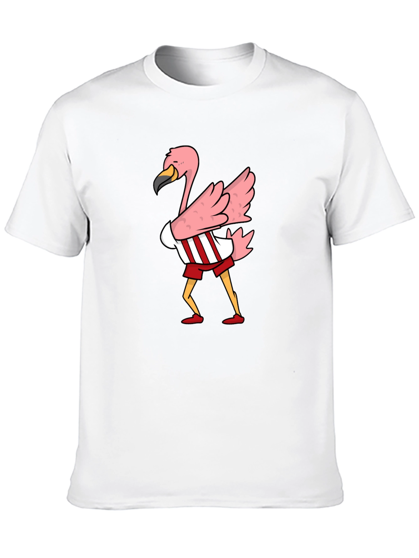 Black Flamingo Cartoon Graphic T-Shirt view 10