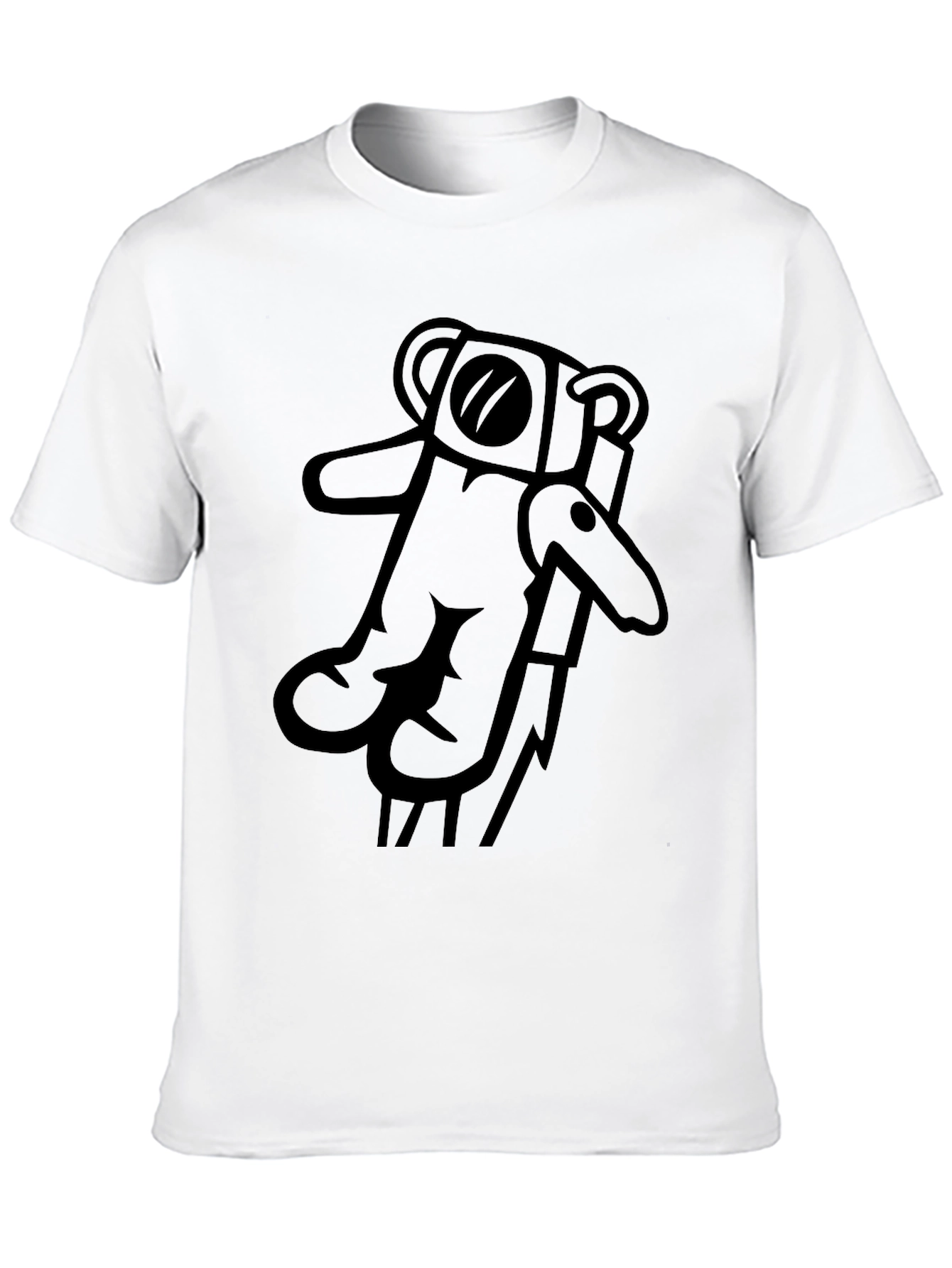 Black Astronaut Bear Graphic Tee - Soft Cotton Black T-Shirt view 10