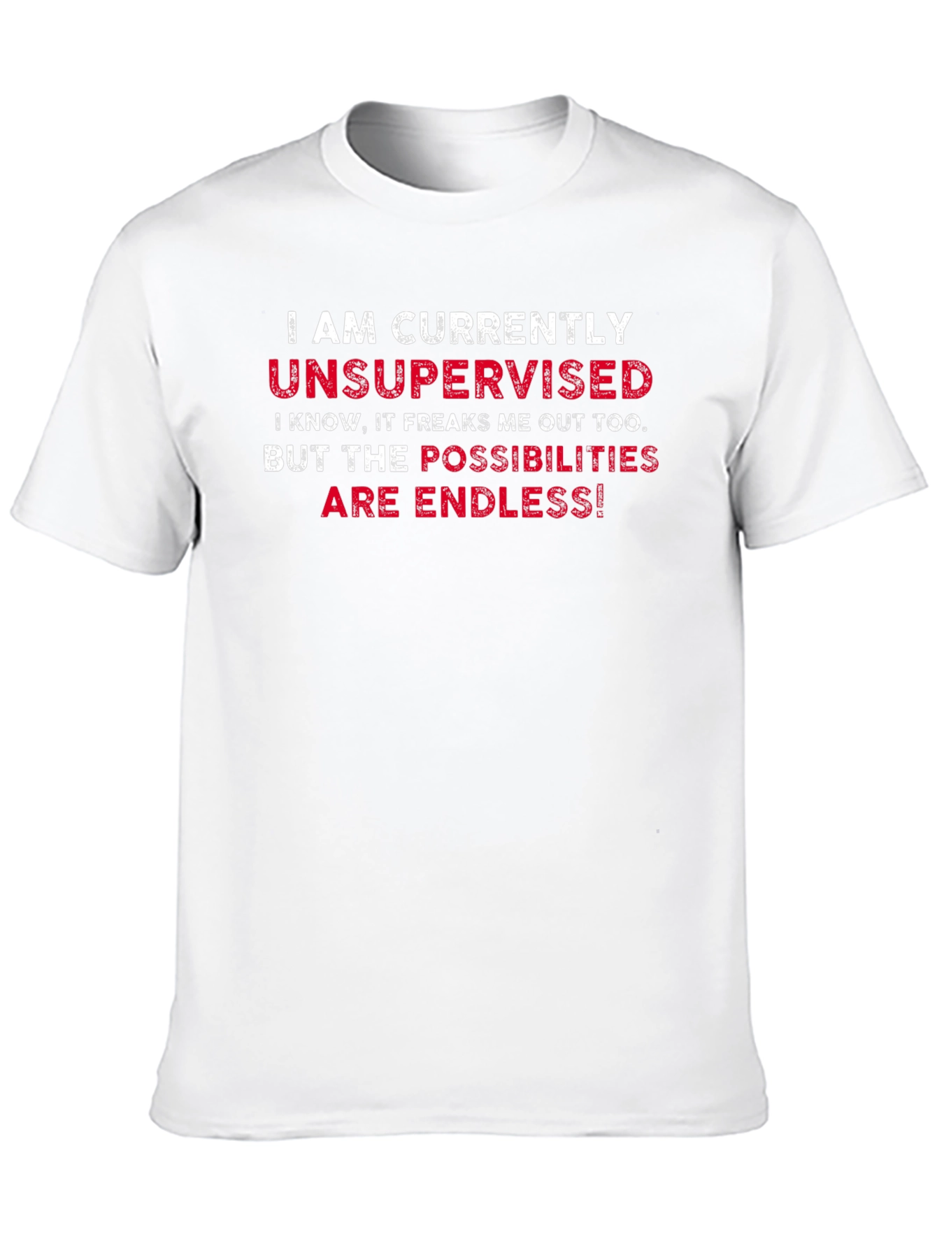 Black Unsupervised Humor Graphic Tee view 10