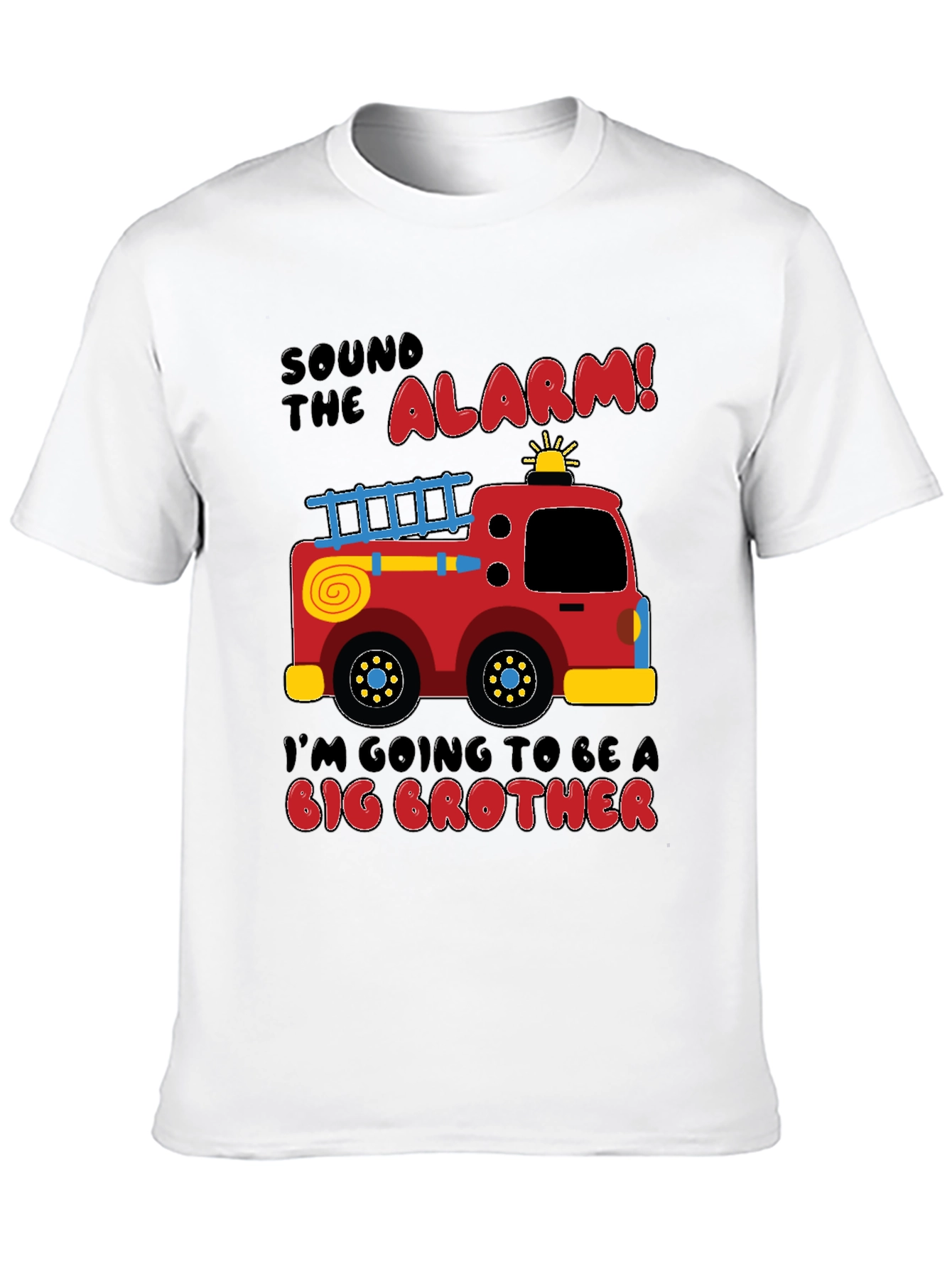 Black Big Brother Firetruck Announcement T-Shirt view 10