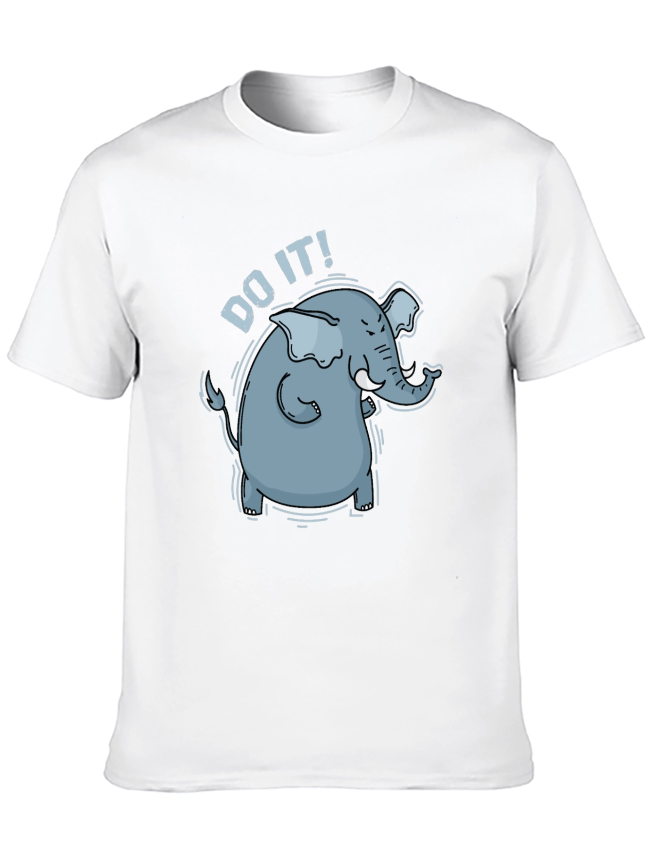 Black Motivational Elephant Graphic Tee - "Do It!" Black T-Shirt view 10
