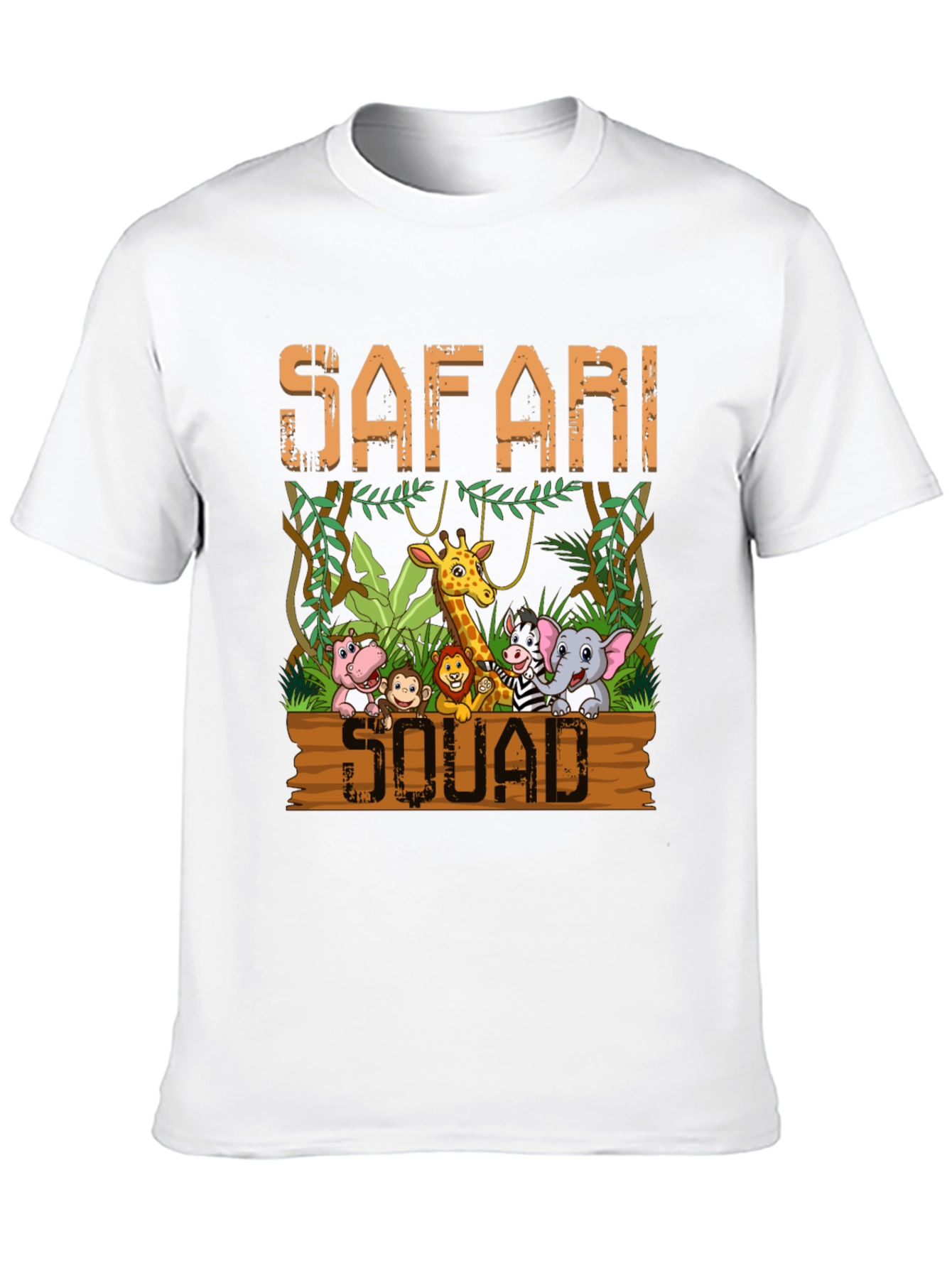 Black Safari Squad T-Shirt - Jungle Animal Cartoon view 10