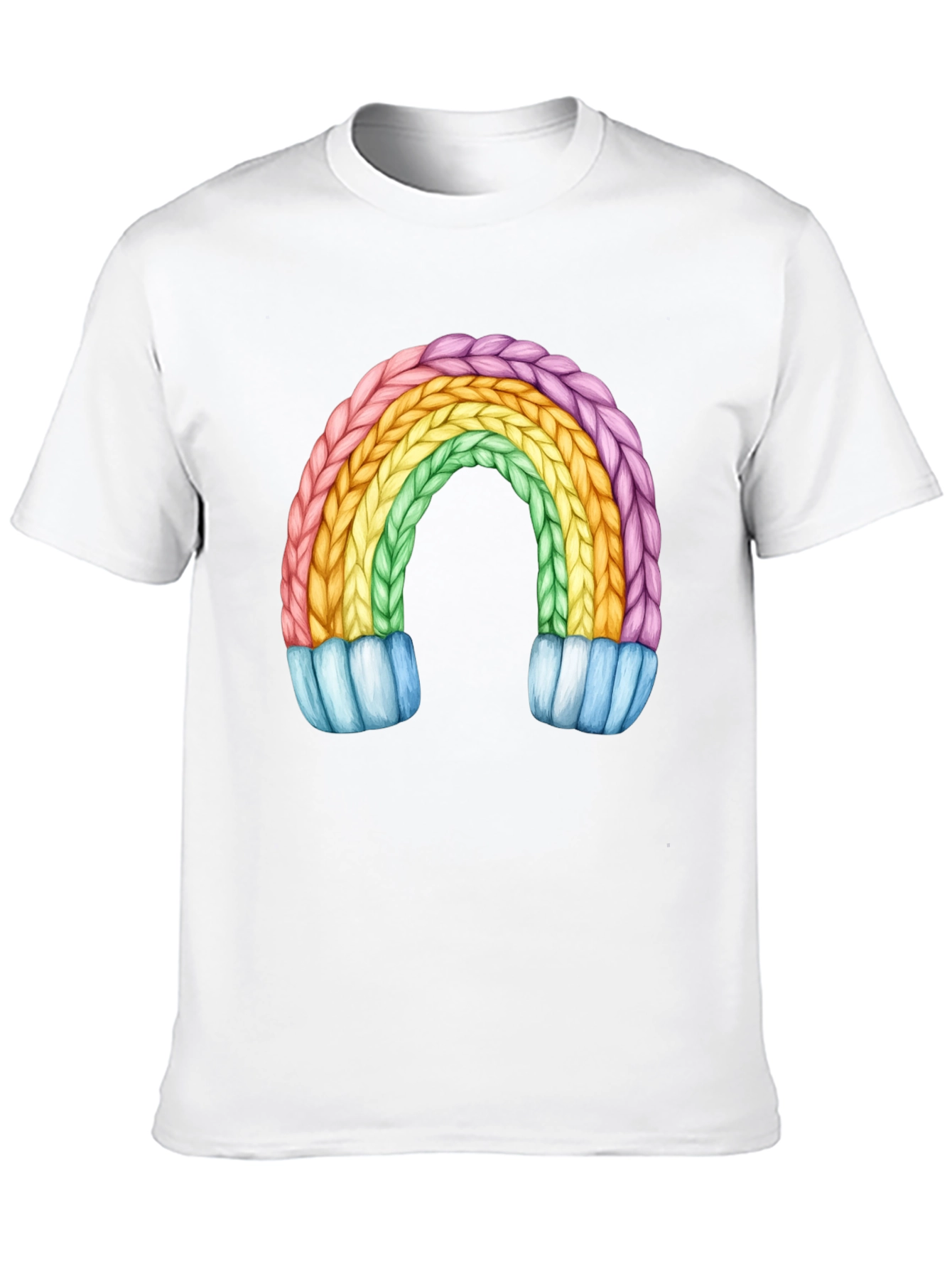 Black Rainbow Knit Design Black T-Shirt view 10