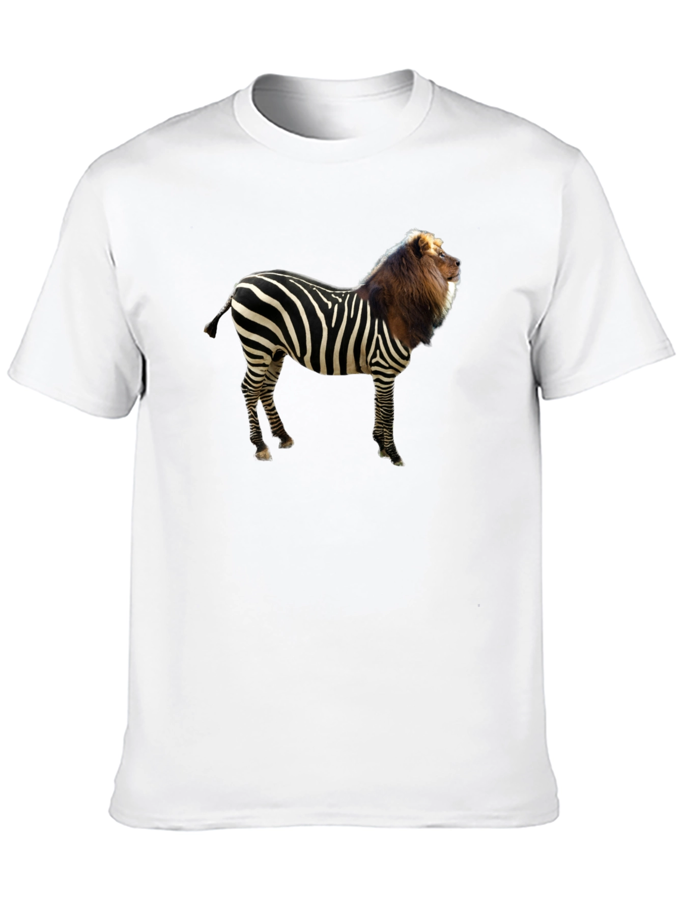 Black Zebra Lion Hybrid Graphic T-Shirt view 10