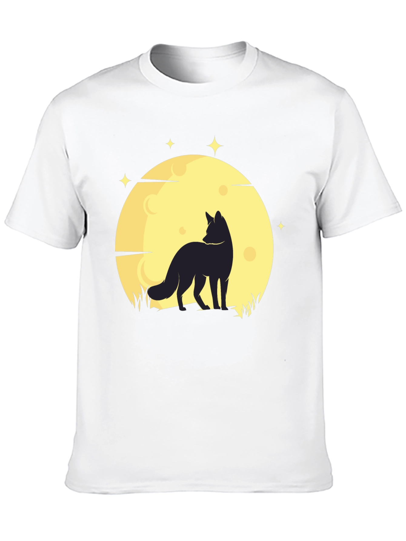 Black Men's Black Fox & Moon Graphic T-Shirt view 10